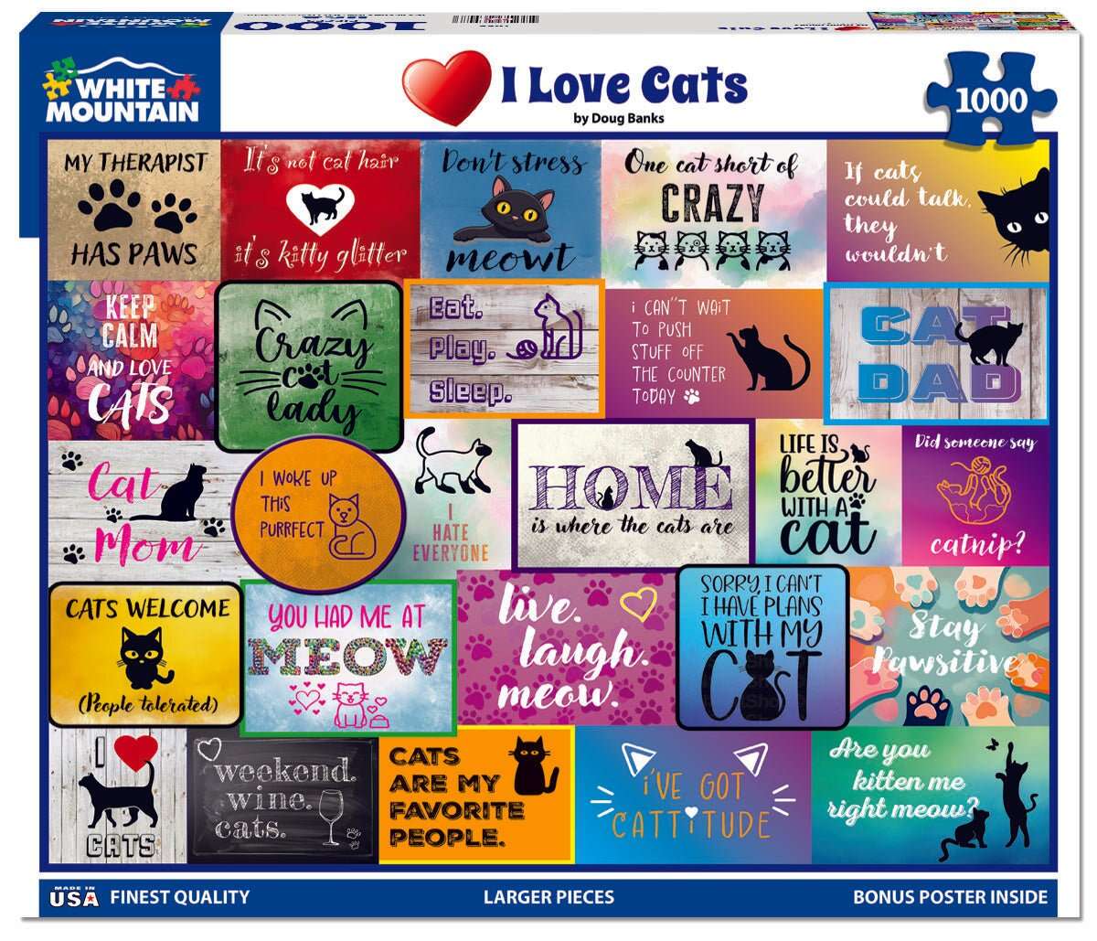 I Love Cats (1985pz) - 1000 Piece Jigsaw Puzzle