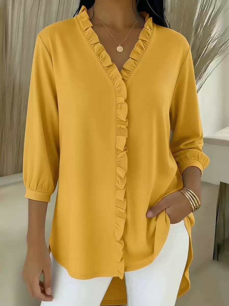 🔥Summer Arrivals🌟Elegant Ruffled Collar Satin Blouse