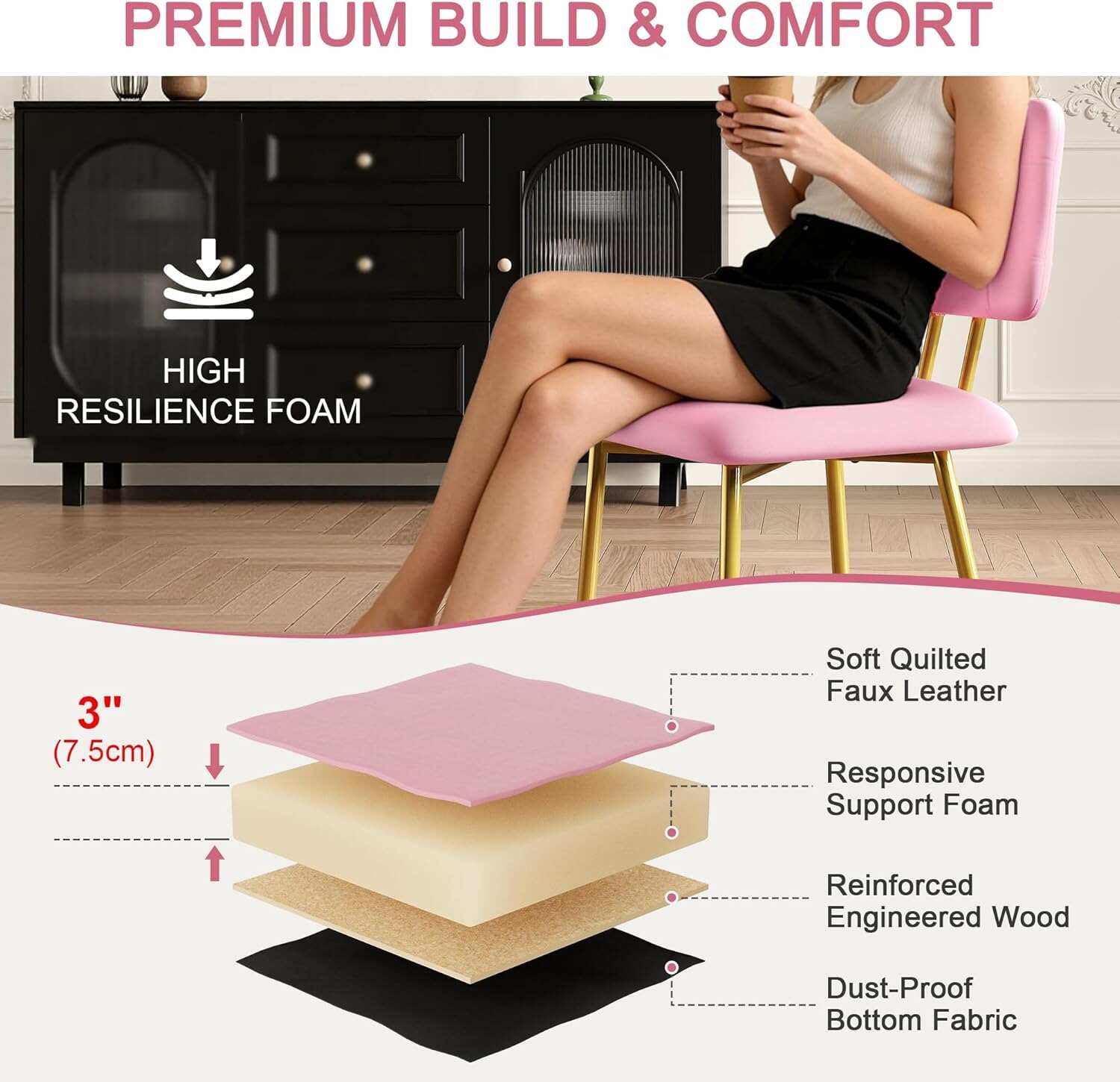 VECELO Dining Chairs Set of 2