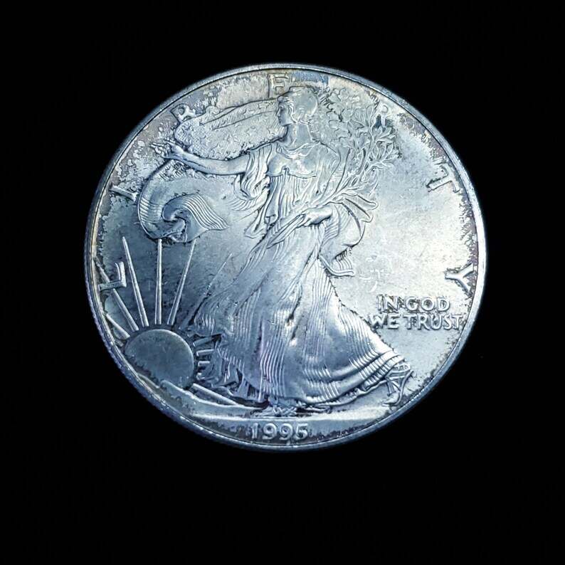 1995 Silver Eagle - Key date - Toned - Regular 60  lot# 1220