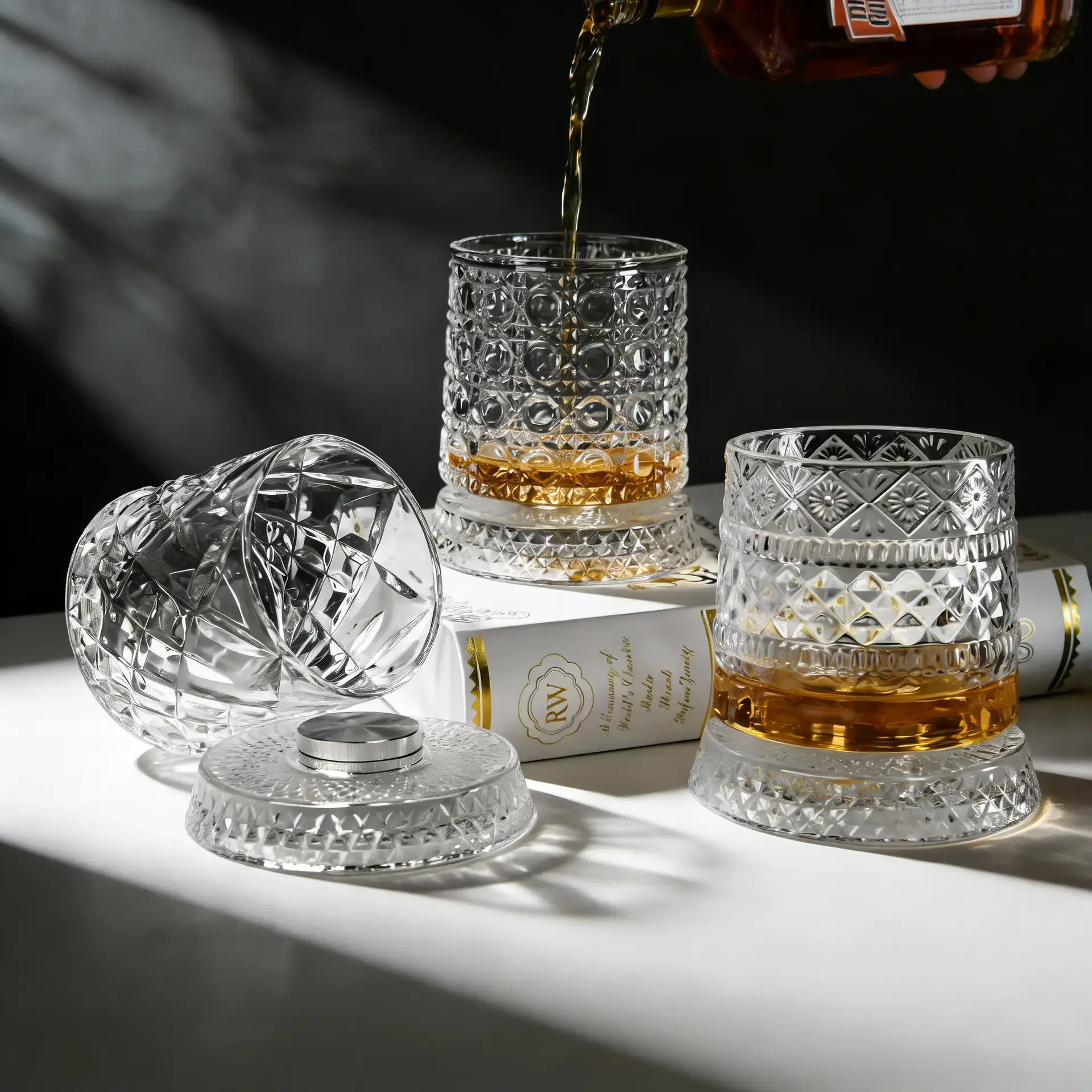 Luxury 360° Stress Relief Spinning Crystal Glass
