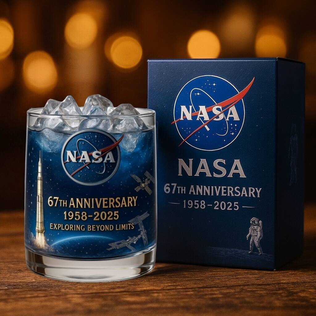 NASA 67th Anniversary Whiskey Glass