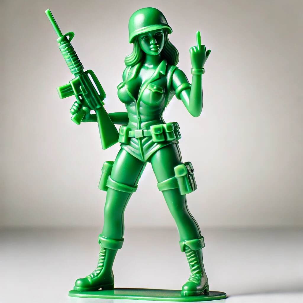 Funny Green Army Woman