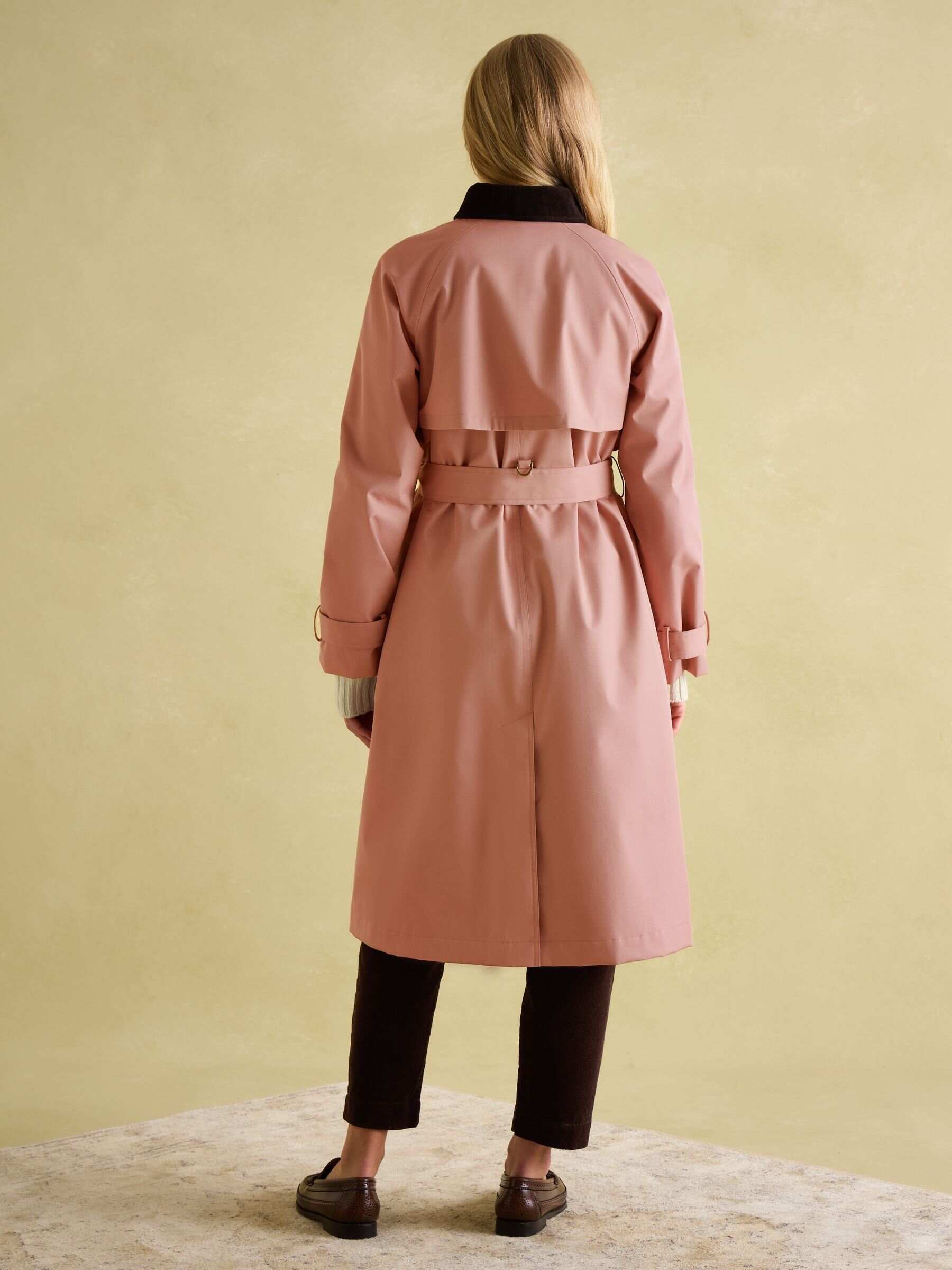 Epwell Pink Waterproof Belted Trench Coat