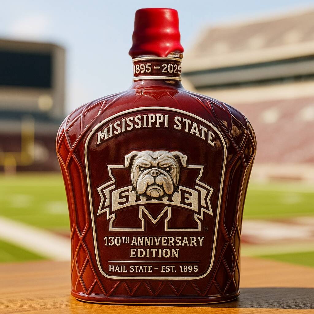 Bulldogs 130th Anniversary Whiskey Bottle