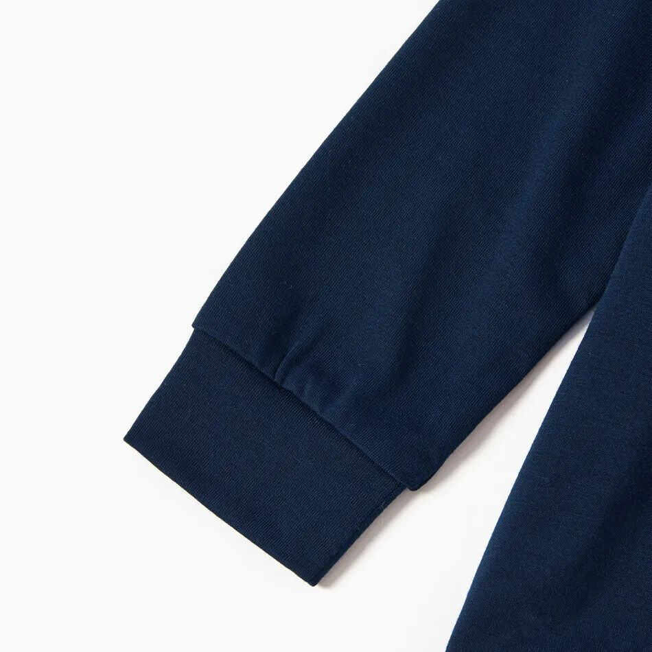 'Our Family Chirstmas 2025 Making Memories Together' Letter Print Blue Long Sleeve With Blue Floral Pants Family Matching Pajamas Sets