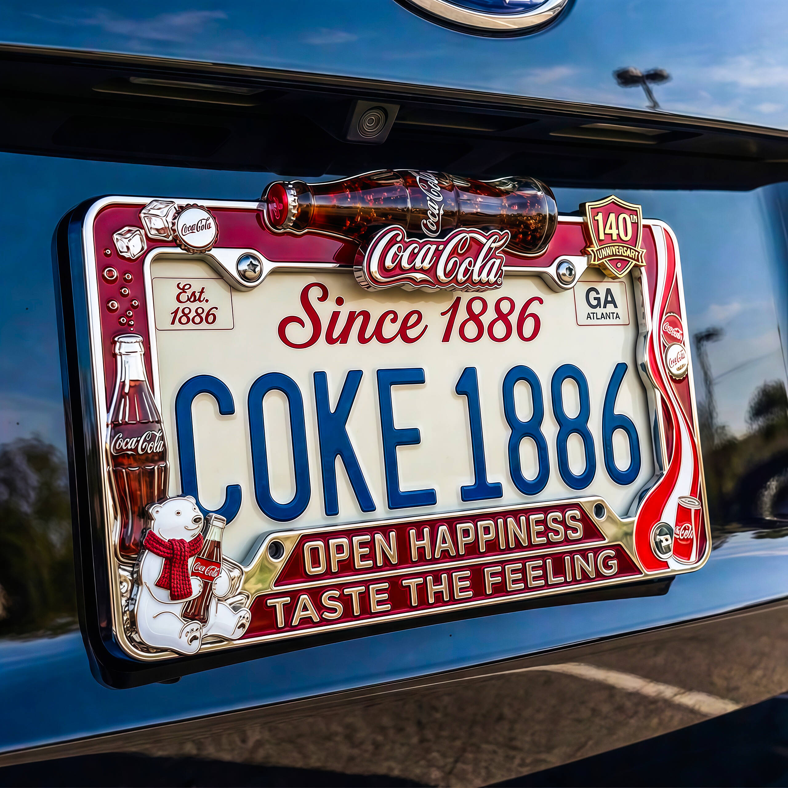 Coca-Cola Since 1886 – 140th Anniversary License Plate Frame