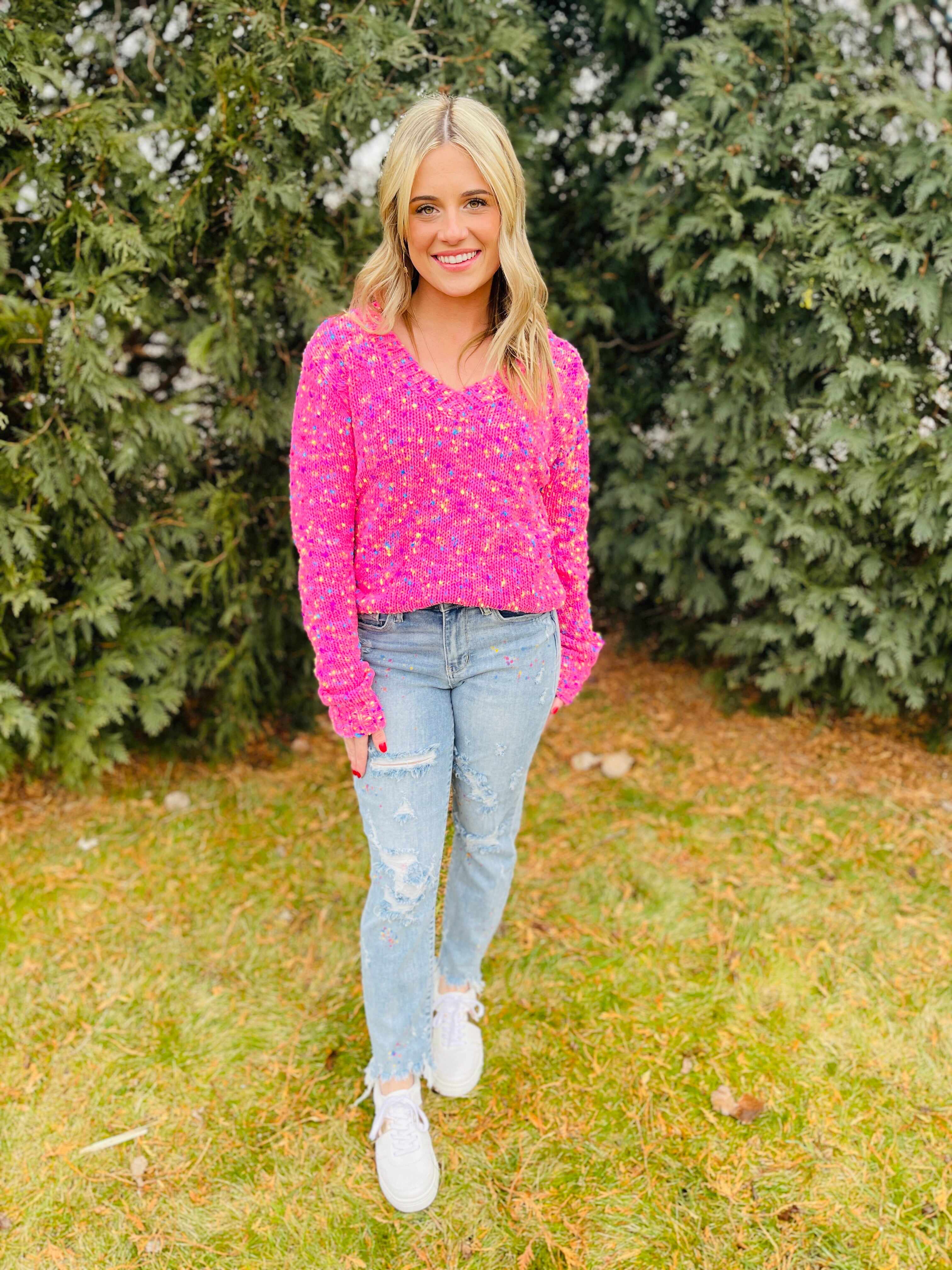 Plus/Reg Color Me Happy Boyfriend Jeans