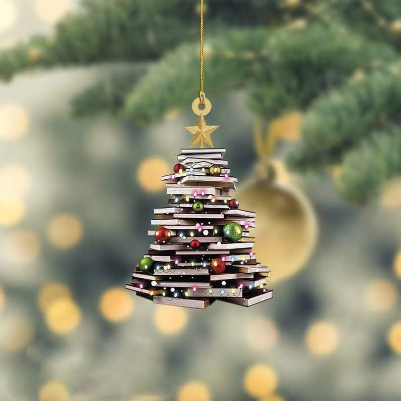 Book Christmas Tree Ornament