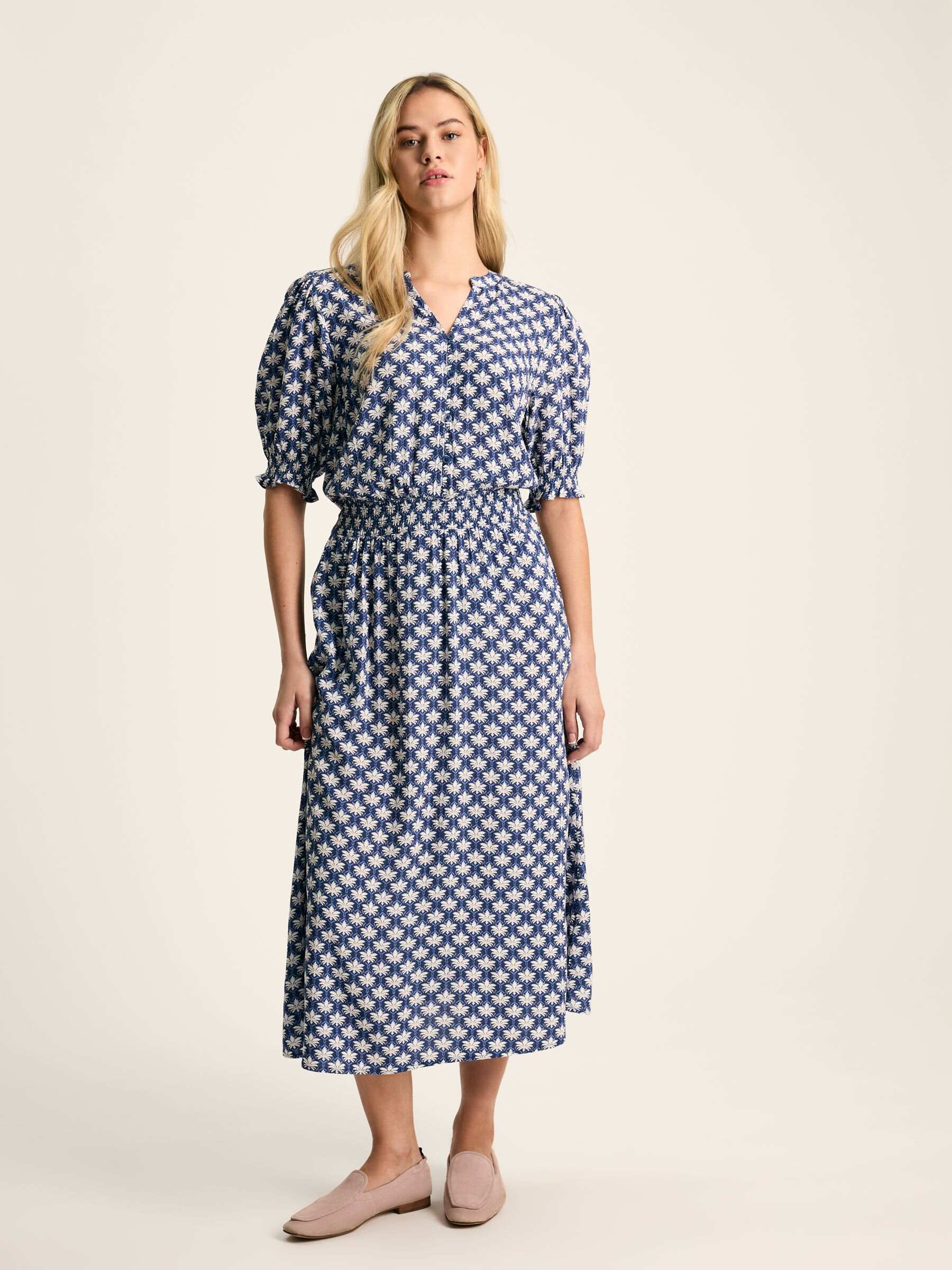 Laurie Blue Viscose Midi Dress