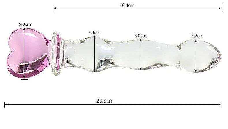 Cute Pink Smooth Crystal Glass Anal Plug Vaginal Anal Beads Dildos Plug Massage Masturbation Adult Sex Toys For WomenMen
