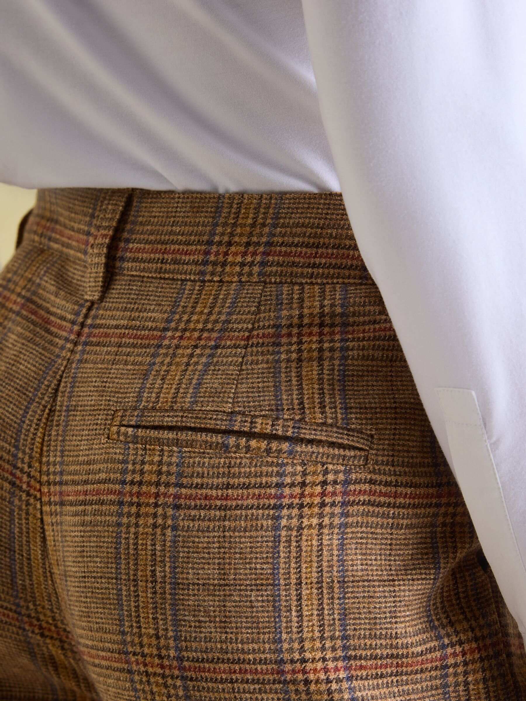 Foxley Check Brown Wide Leg Tweed Trousers