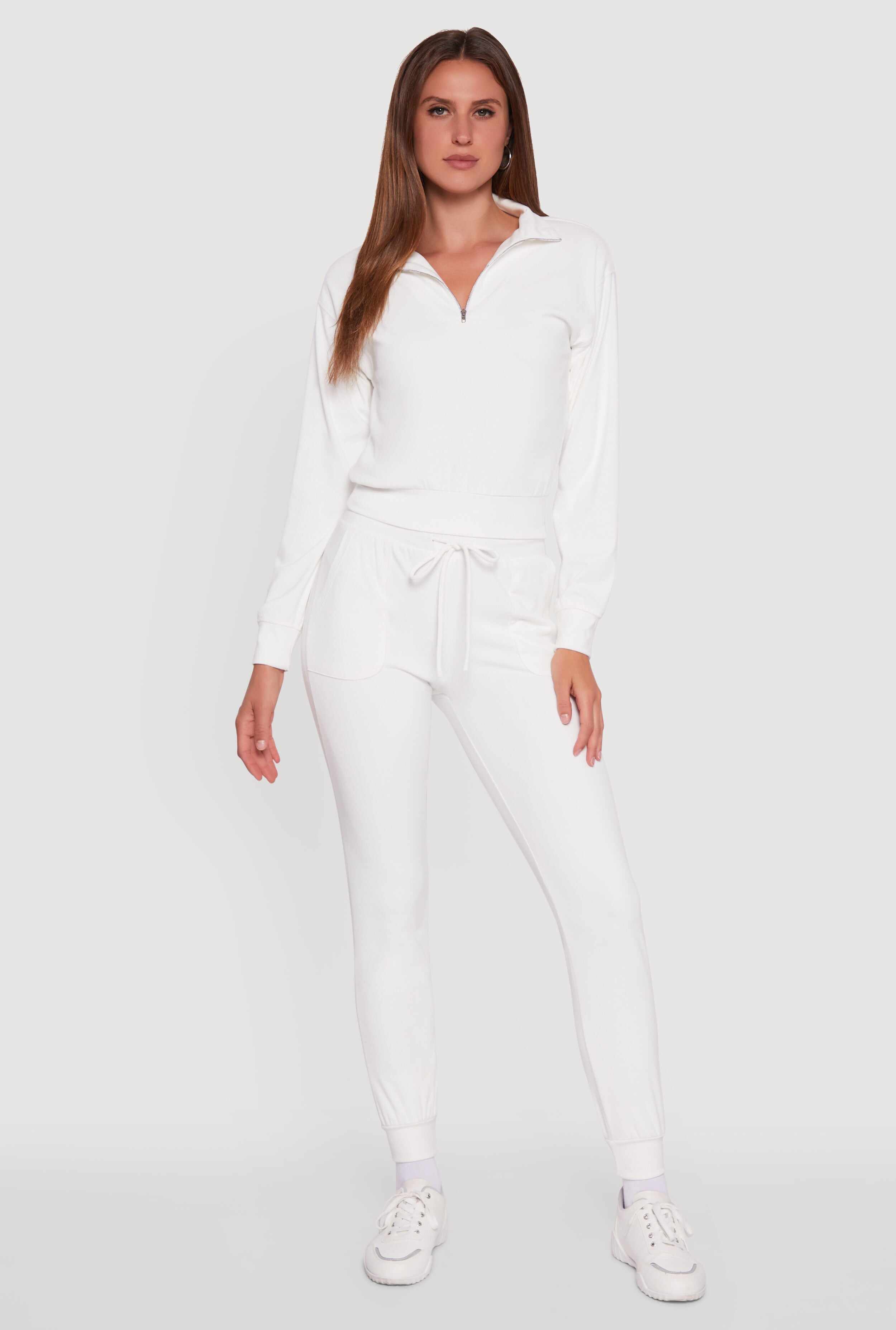 Long Sleeve Solid Half Zip Pullover Top