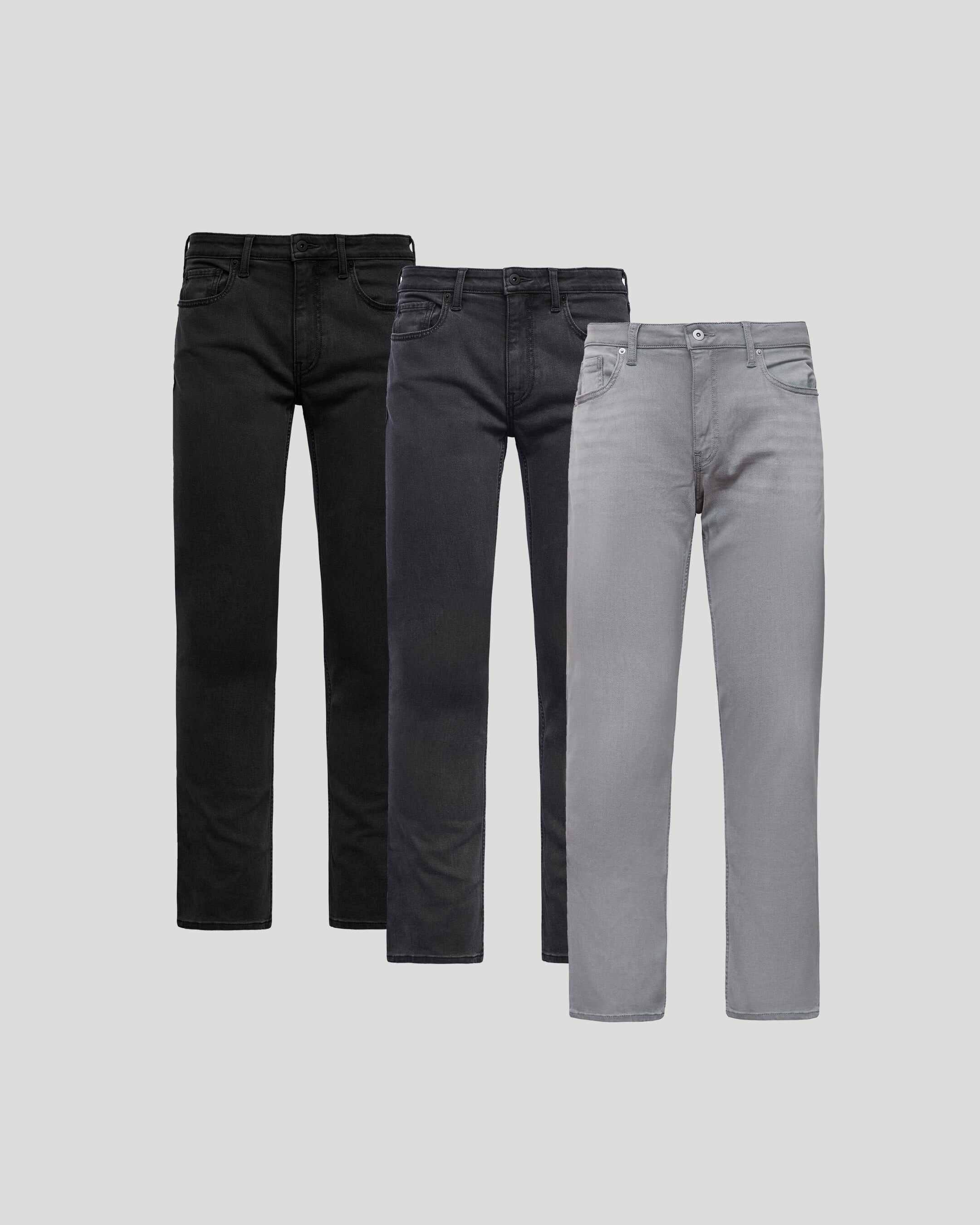 Dark Tones Straight Comfort Stretch Jeans 3-Pack