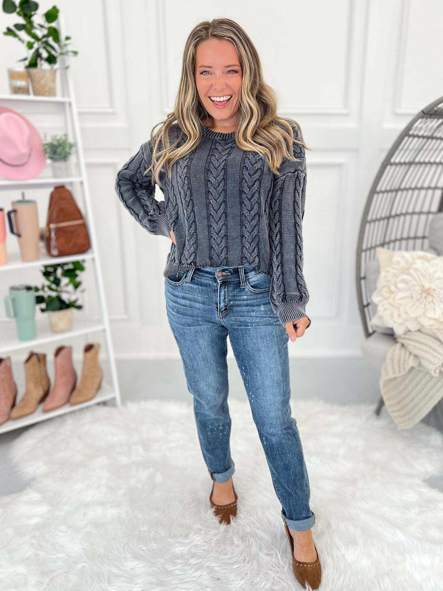 Life Of The Party - Christmas Bleach Splash Boyfriend Jeans- Final Sale