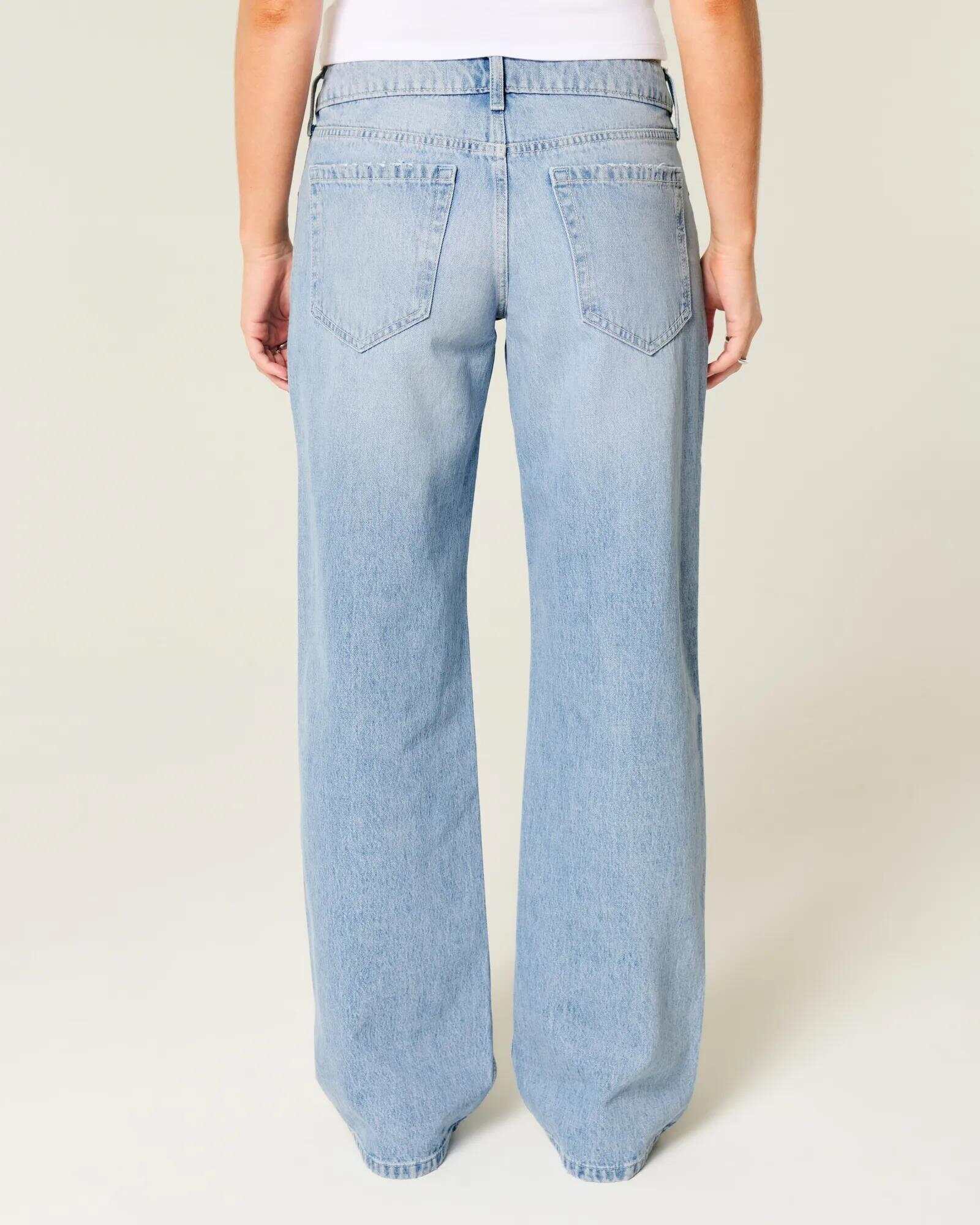 Low-Rise Dark Wash Baggy Jeans