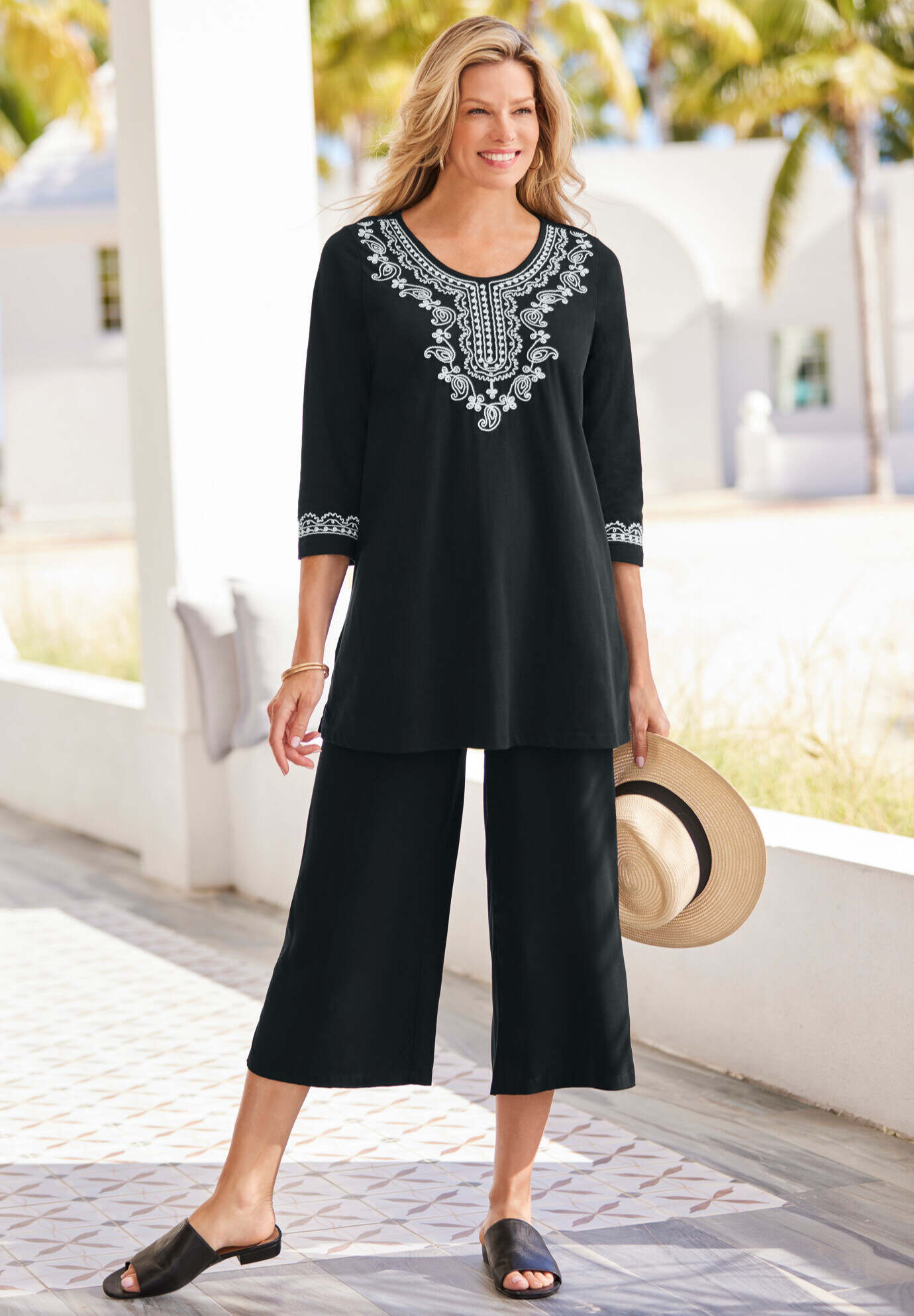 Embroidered Knit Tunic