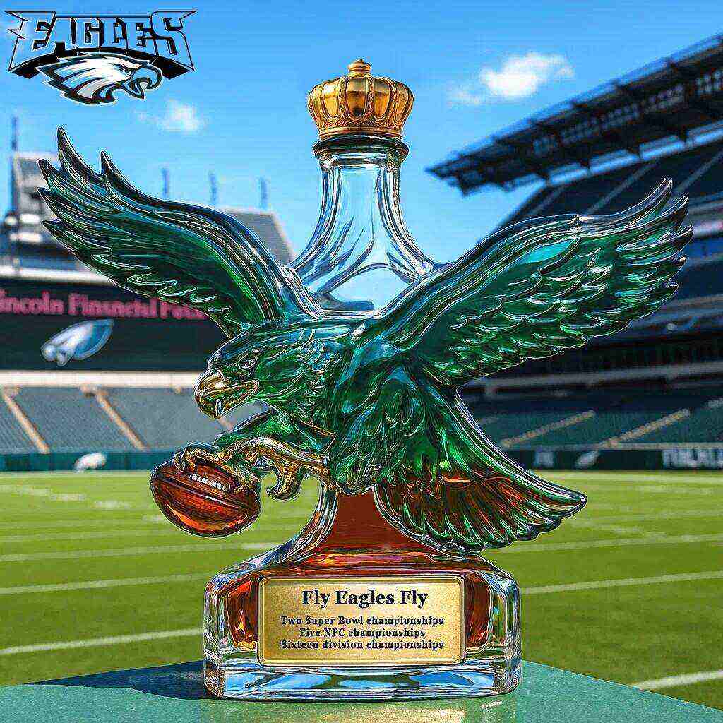 Philadelphia Eagles Retro Logo Whiskey Bottle