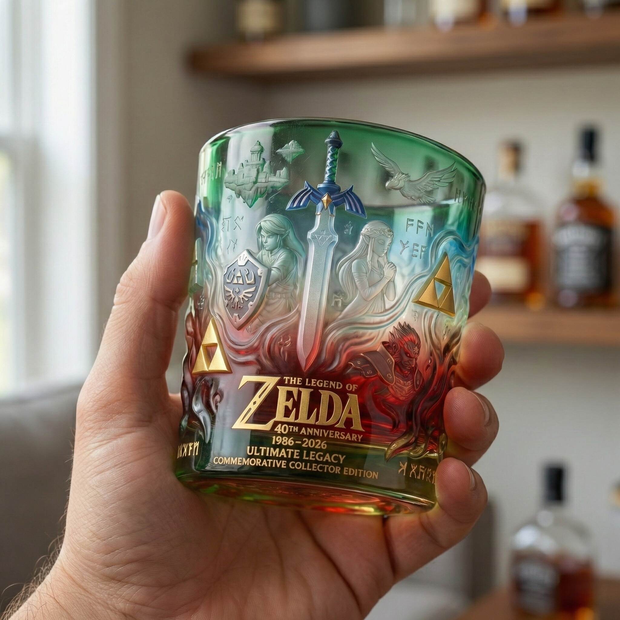 🥃 The Legend of Zelda – 40th Anniversary Whiskey Glass