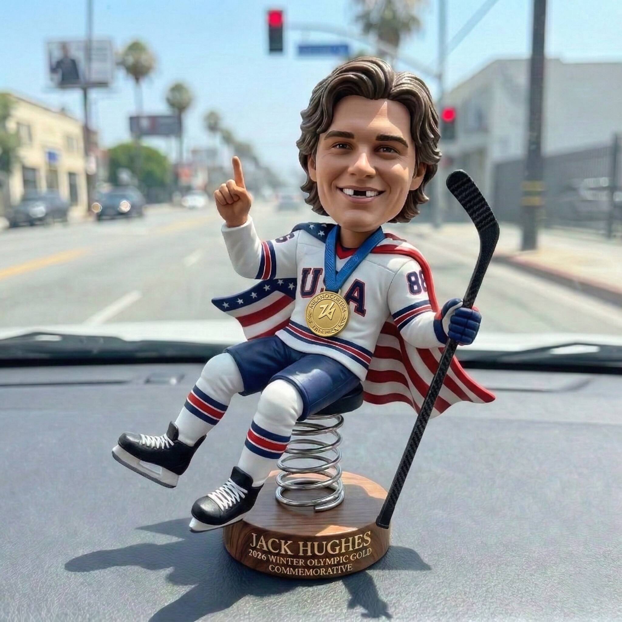 Jack Hughes 2026 Winter Olympic Gold Commemorative Bobblehead