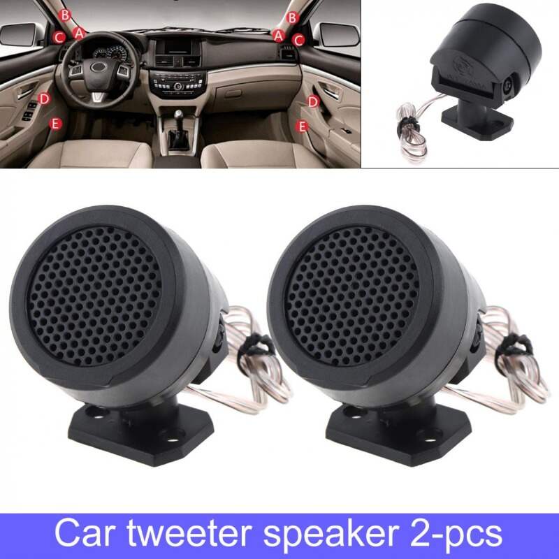 2pcs Car Tweeter Speakers Pre-wired Dome Audio System Super Loud Tweeter Speakers Auto Car Electronic Accessories