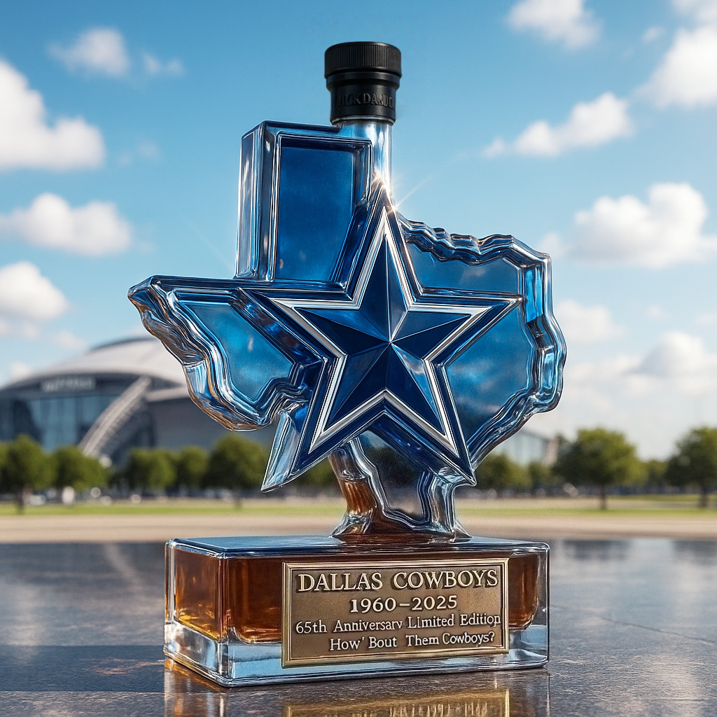 Dallas Cowboys 65th Anniversary Limited Edition Whiskey Bottle