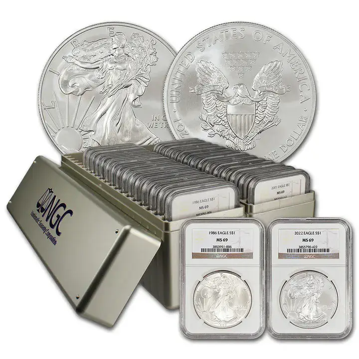 1986-2023 NGC MS-69 US Silver Eagle 38 Coin Set