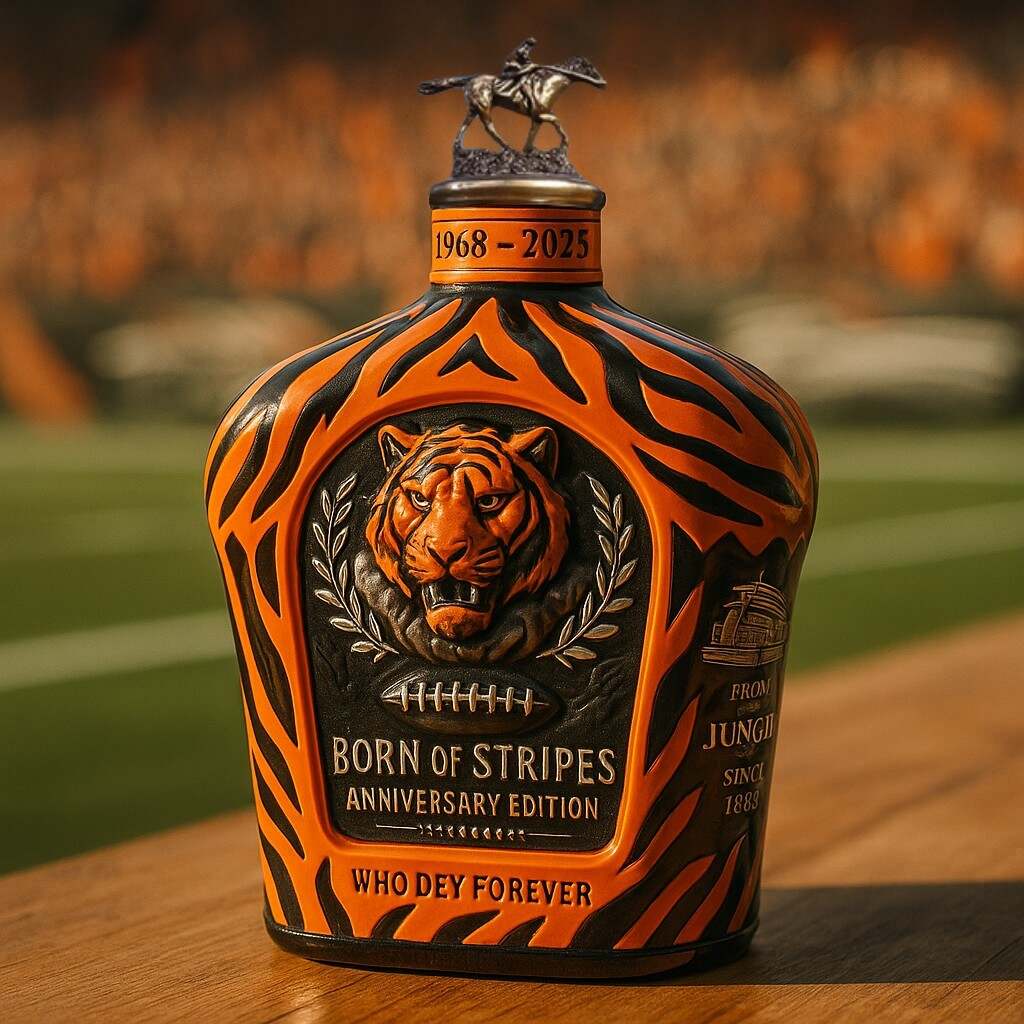 CIN Bengals Anniversary Edition Whiskey Bottle