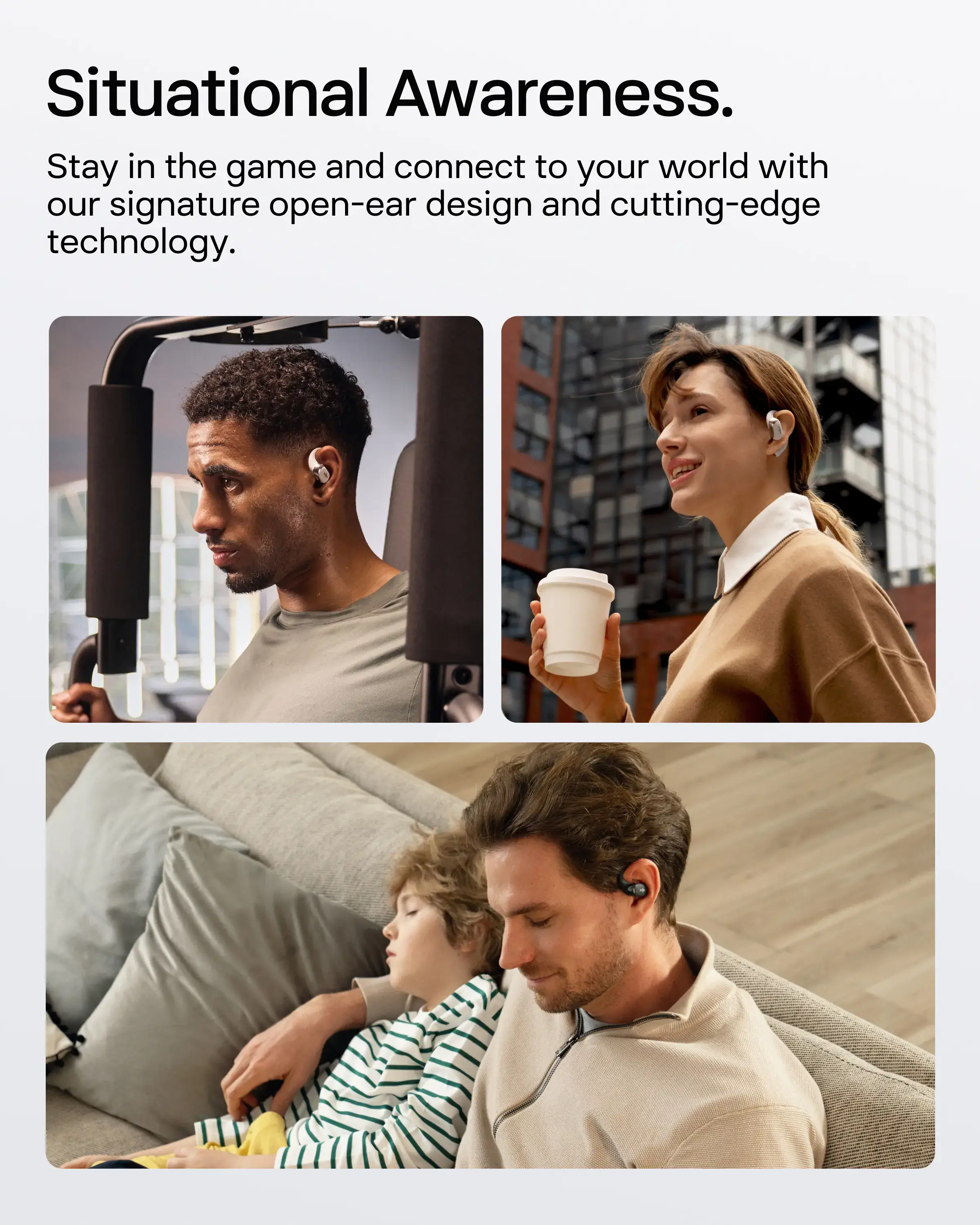 New OpenFit 2+ Open-Ear Headphones, Dolby Audio Enabled, Comfortable Earbuds with Soft Ear Hooks, 48H Playtime, IP55 Water-Resistant, USB-C Fast Charging, Wireless Charging