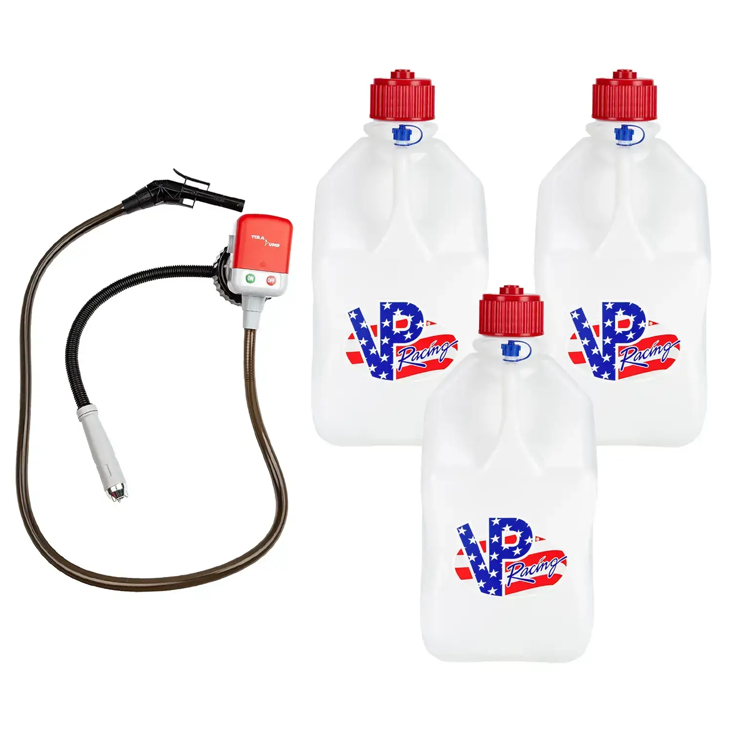 3 Pack Utility Fuel Jug With Fluid Transfer Pump Battery Powered Liquid Pump Outdoor Motorsport Portable Transfer Equipment