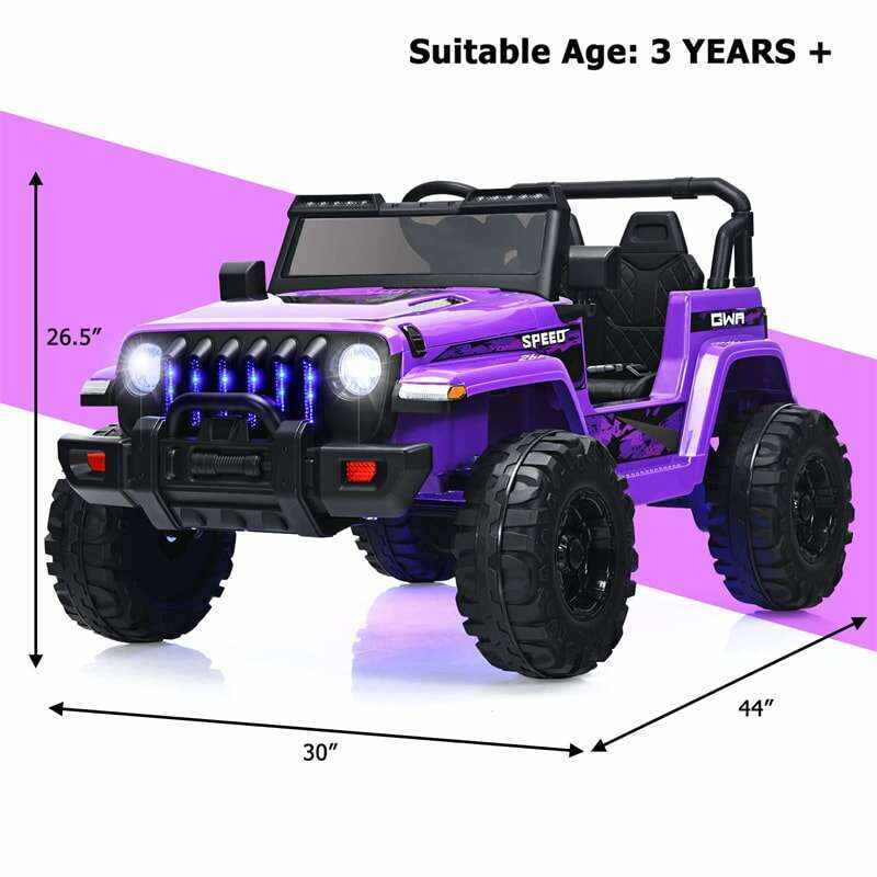 12V Kids Ride-on Jeep Car Battery Powered Electric Truck with Parental Remote Control