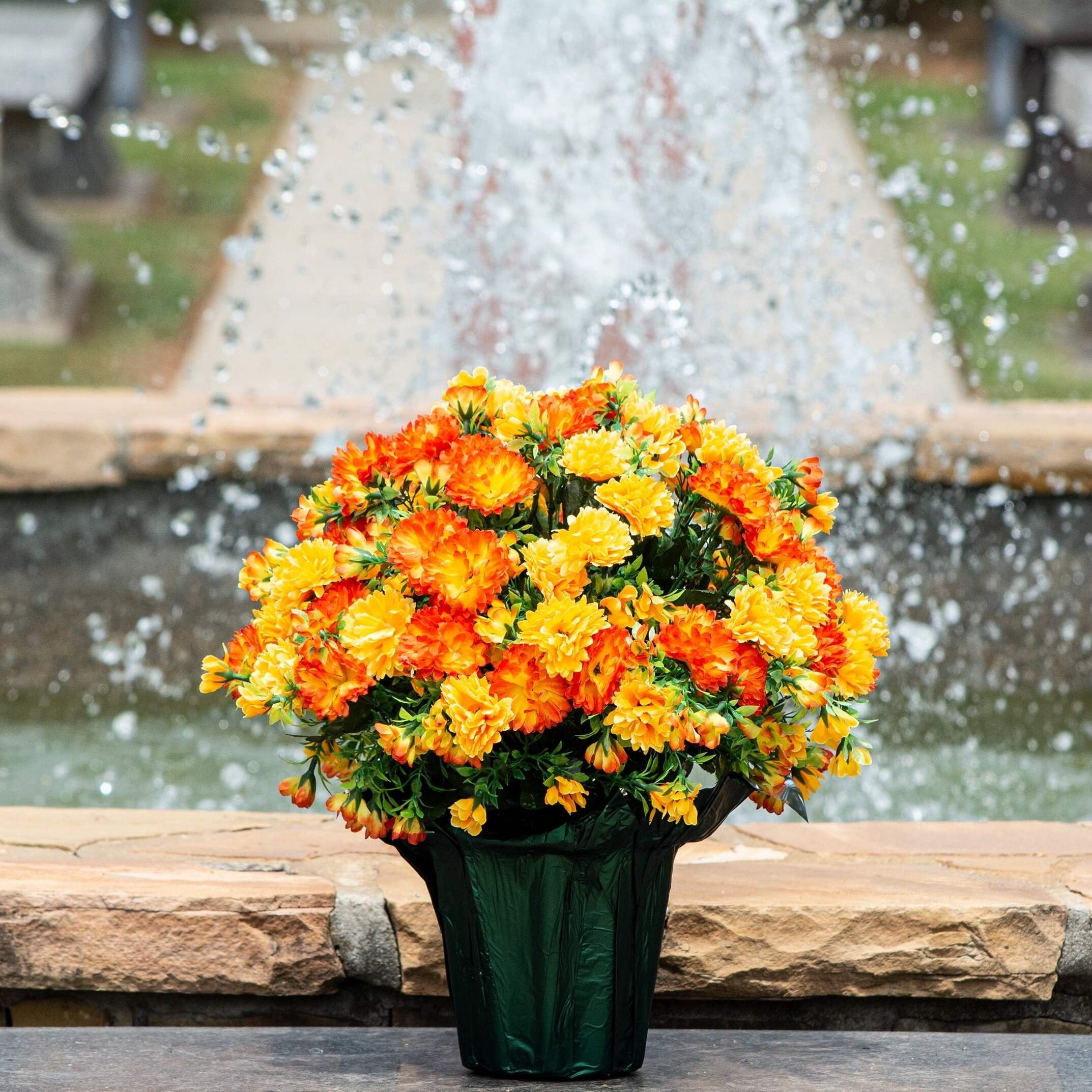 🏆Last Day 49% OFF⚡Artificial Flowers Sunset Garden Mums Bouquet Decoration - UV resistant, Waterproof, Windproof