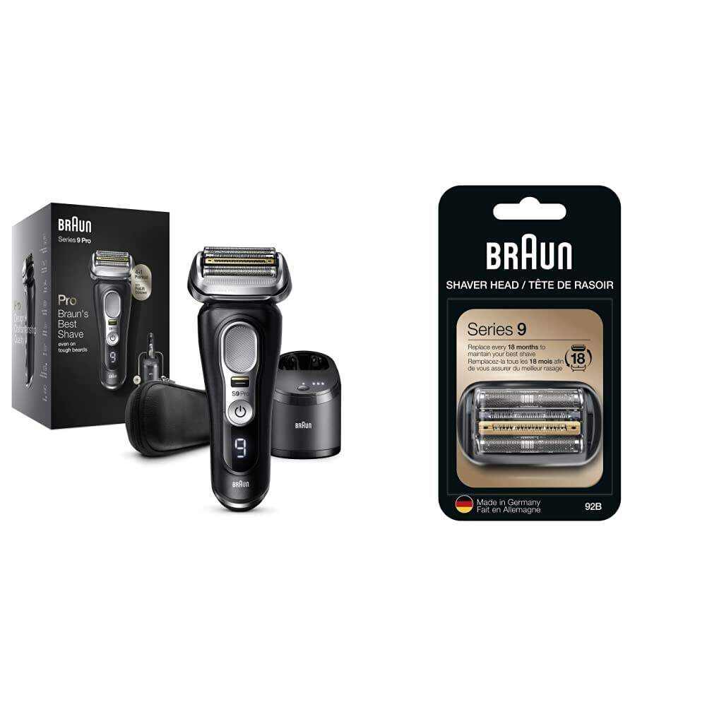 Braun Electric Razor,Waterproof Foil Shaver for Men,Series 9 Pro 9460cc,Wet & Dry Shave,With ProLift Beard Trimmer for Grooming,5-in-1 Cleaning & Charging SmartCare Center Included,Atelier Black