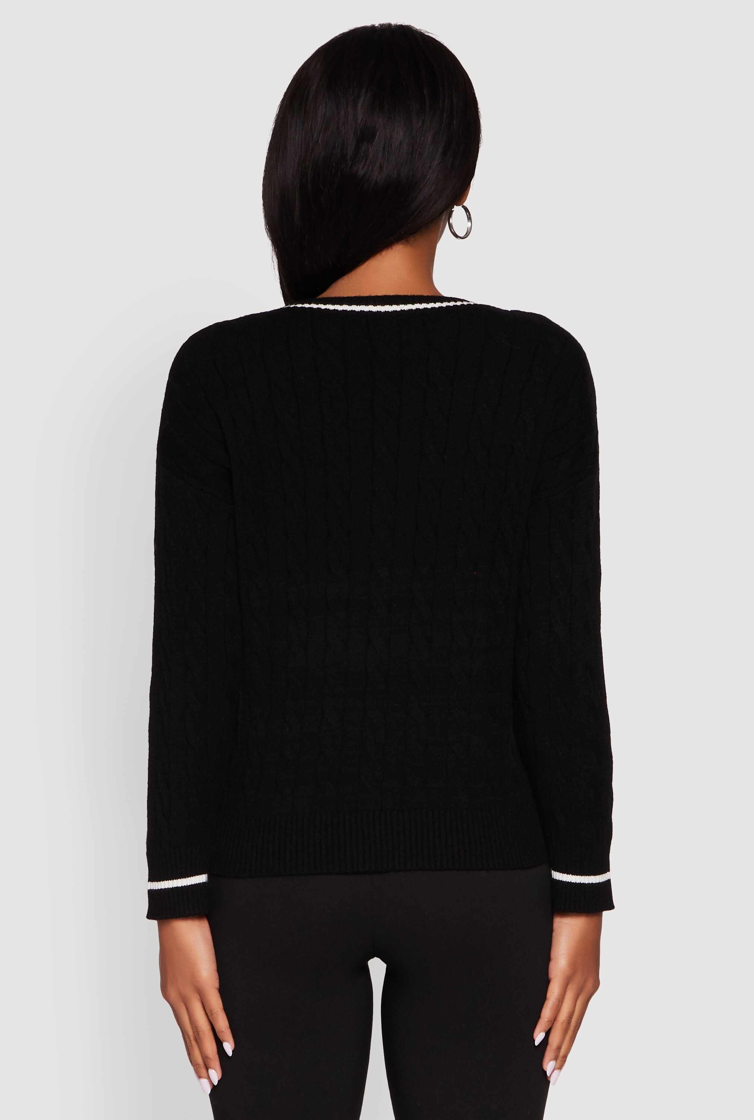 New York Graphic Cable Knit Sweater