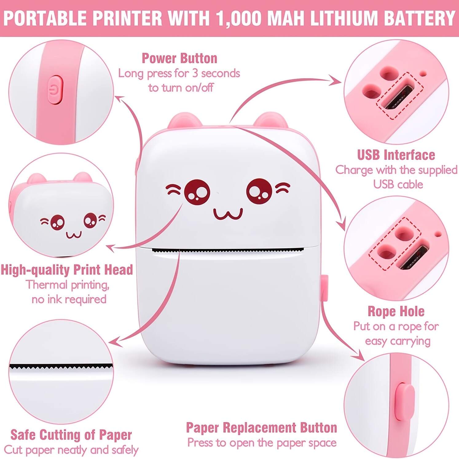 Portable Printer, Mini Pocket Wireless Thermal Printers