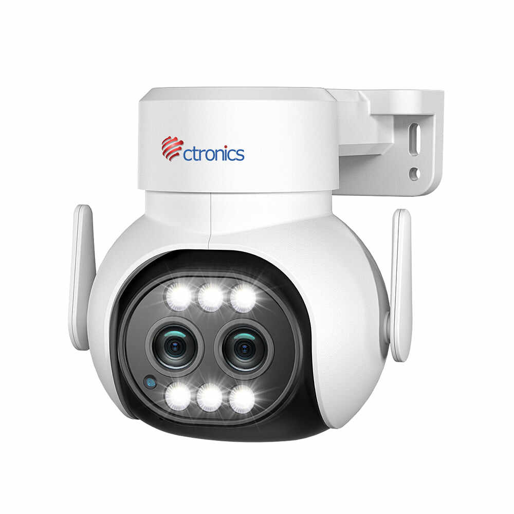 【ONLY $ 29.99】Ctronics 6X Hybrid Zoom Dual Lens 1080P HD WIFI Surveillance Camera with Human Detection and Auto Tracking
