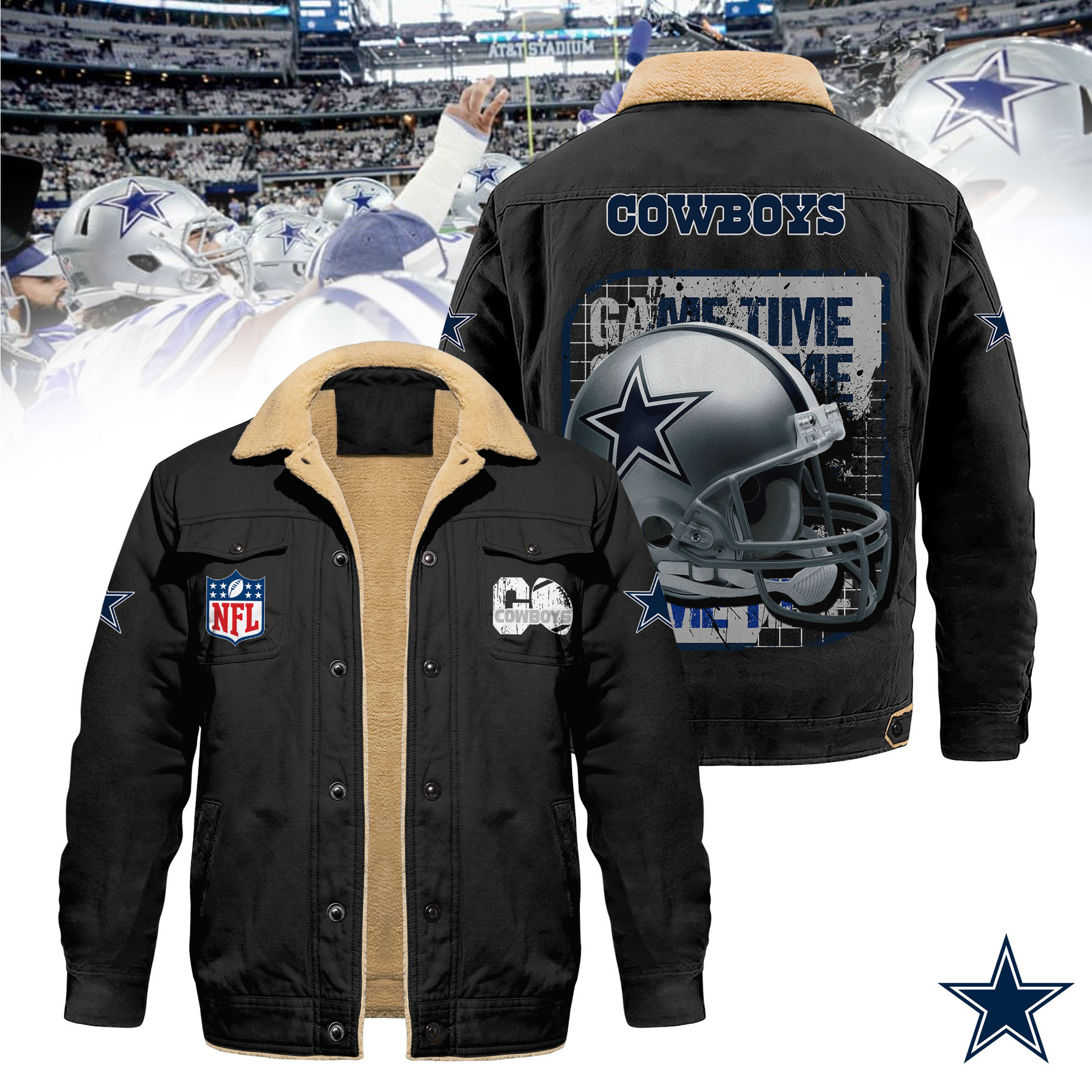 Dallas Cowboys | Premium NFL 2D Cargo Fleece Jacket HY