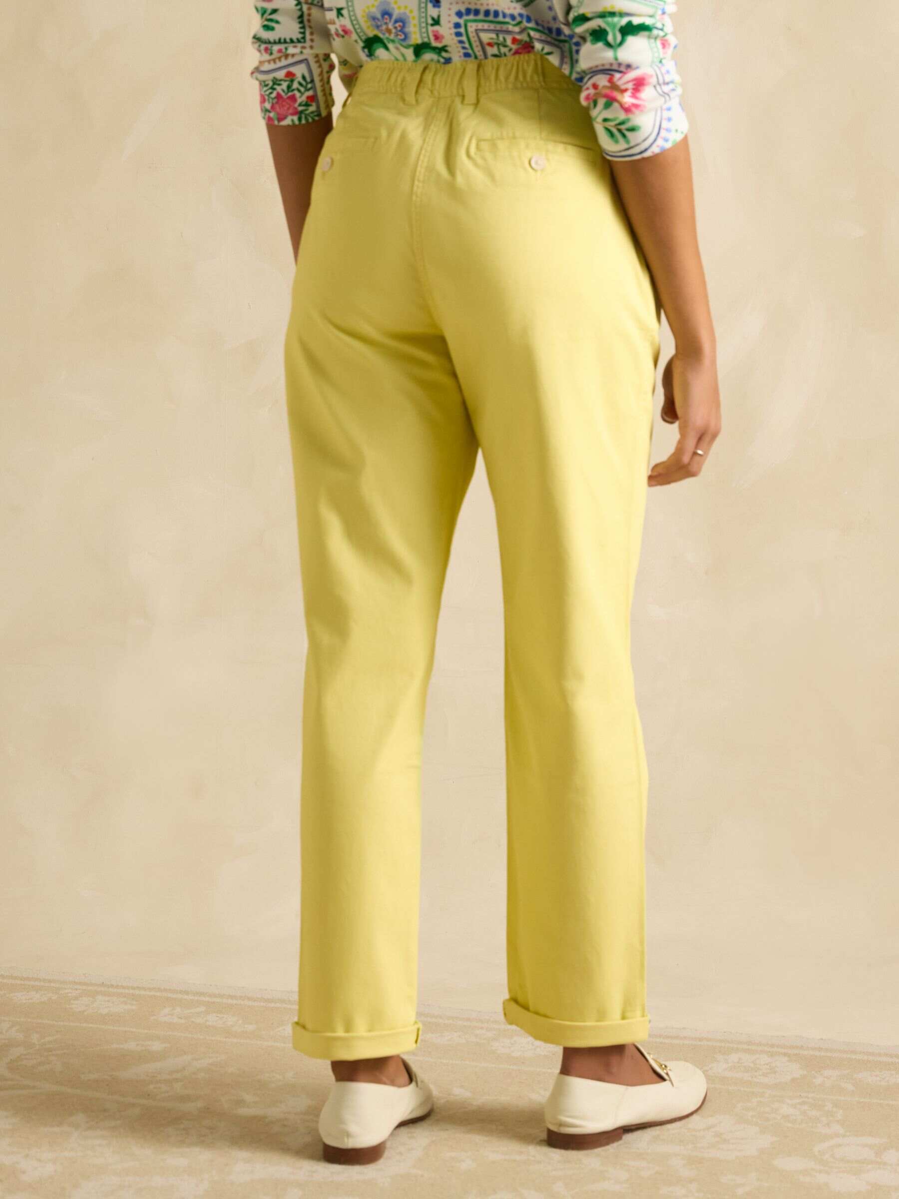 Slim Straight Yellow Chino Trousers