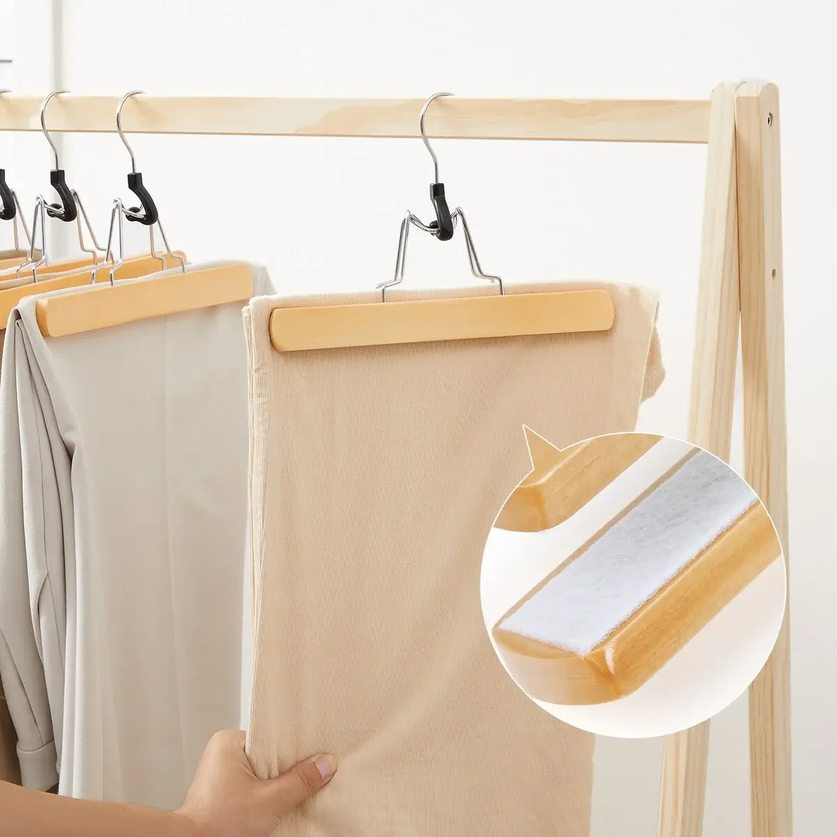 Wooden Pants Hangers 12 Pack - 12 Packs