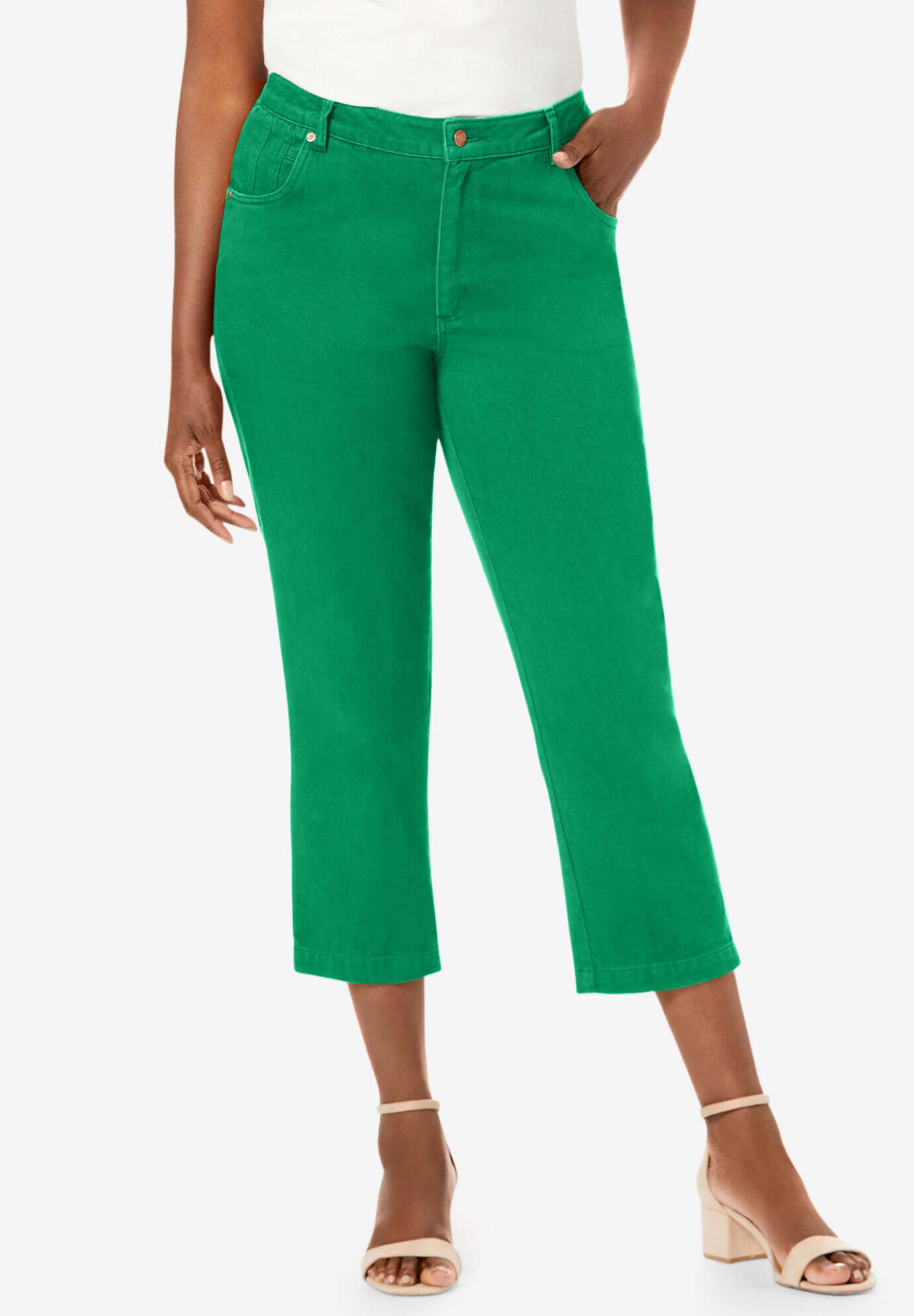 Classic Cotton Denim Capri