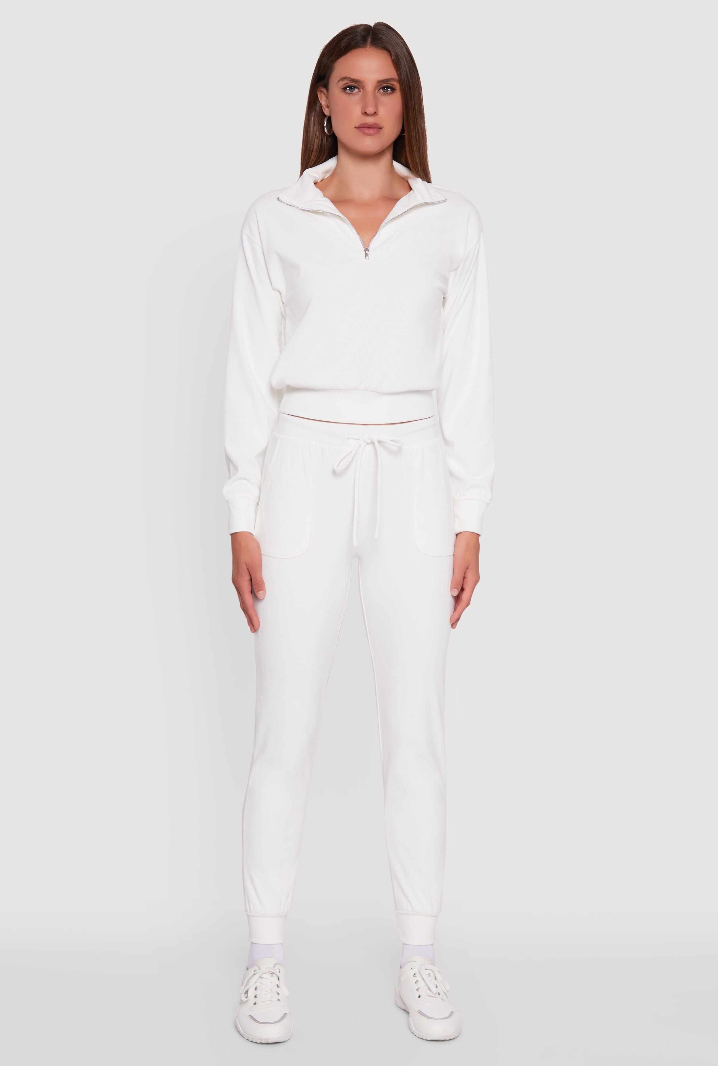 Long Sleeve Solid Half Zip Pullover Top