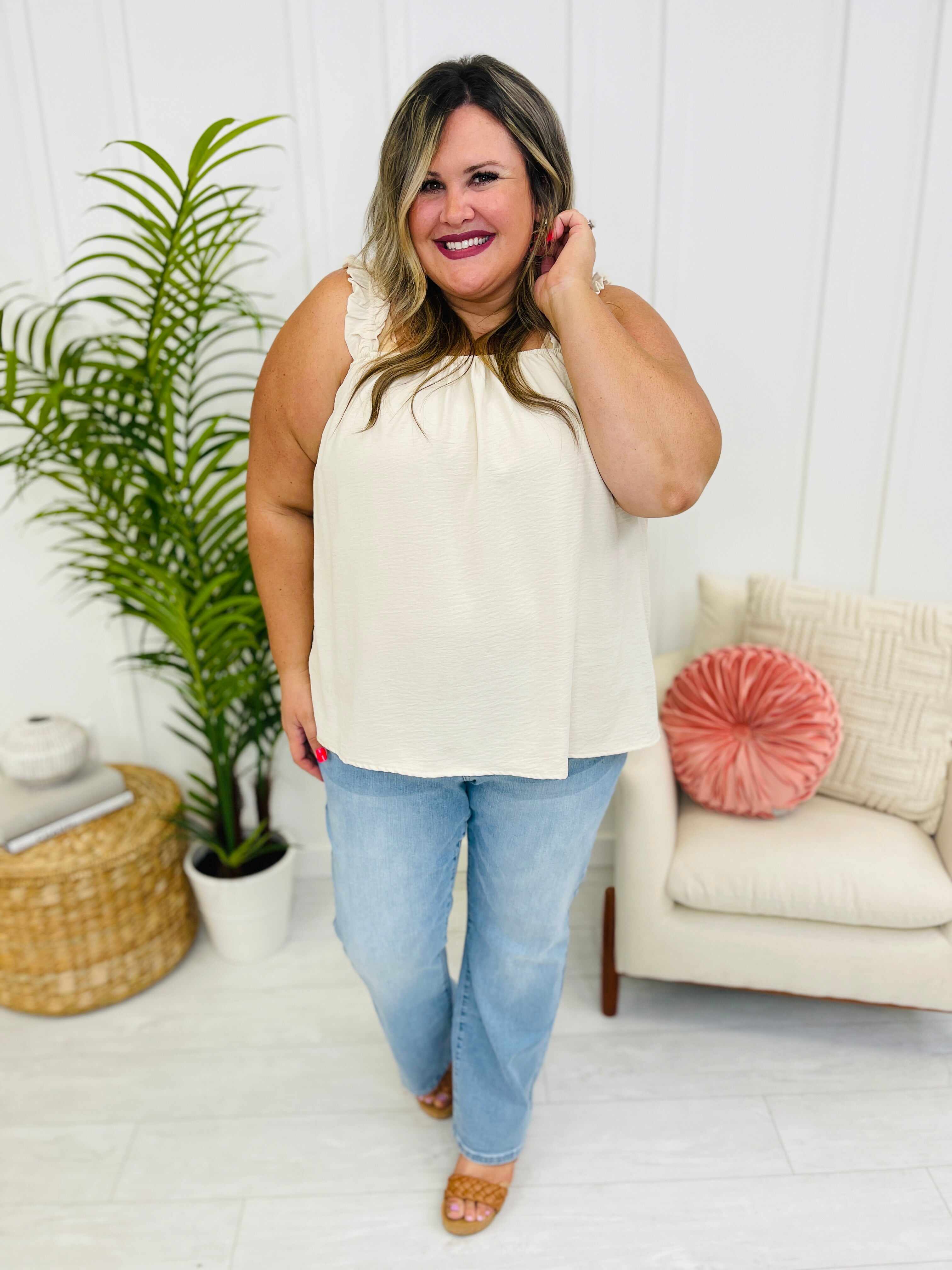 RESTOCK!  REG/CURVY Out of Pocket Love Lavender Stitching Wide Leg Jeans