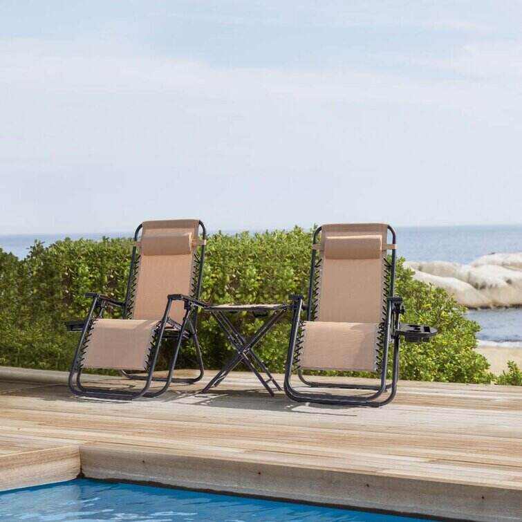 Gavyn Reclining/Folding Zero Gravity Chair with Cushion