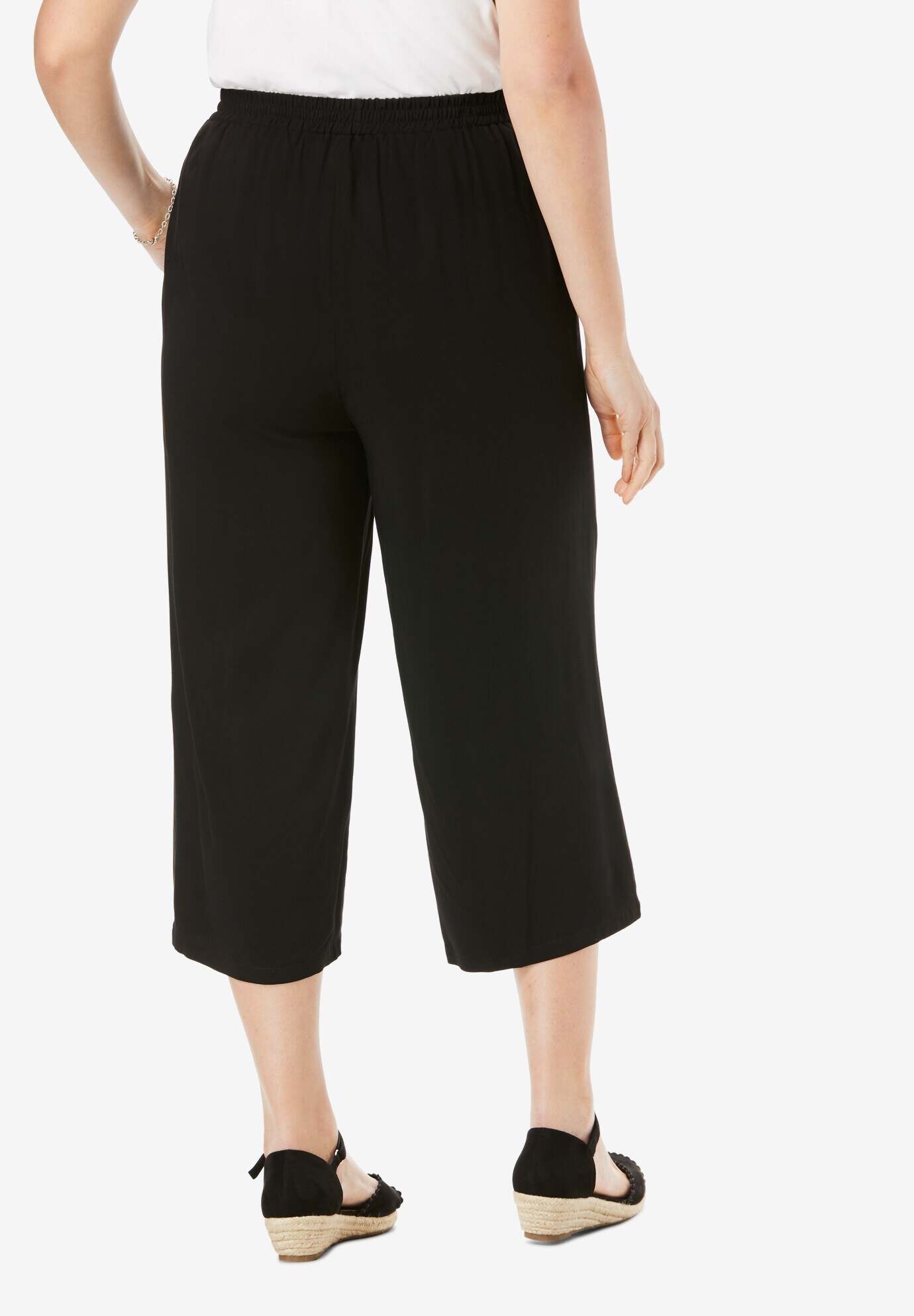 Pull-On Elastic Waist Soft Capri