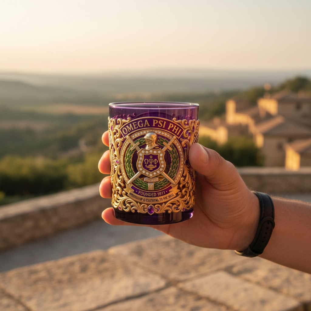 OMEGA PSI PHI FRATERNITY 115TH ANNIVERSARY Commemorative Whisky Glass