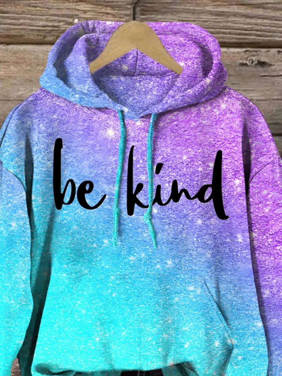 Mental Health Awareness Inspirational Be Kind Print Casual Sweatshirt