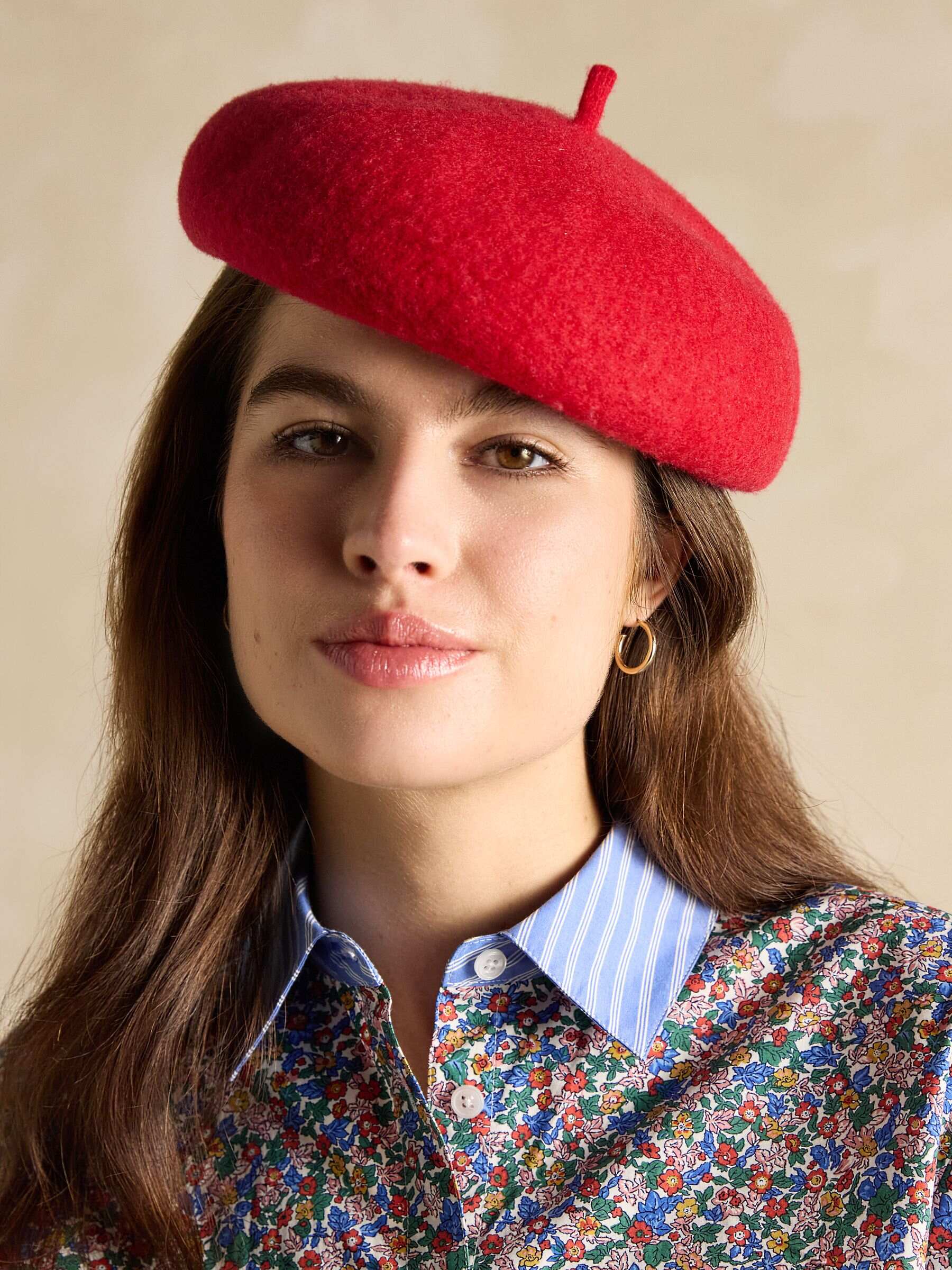Amelie Navy Blue Adjustable Wool Beret Hat