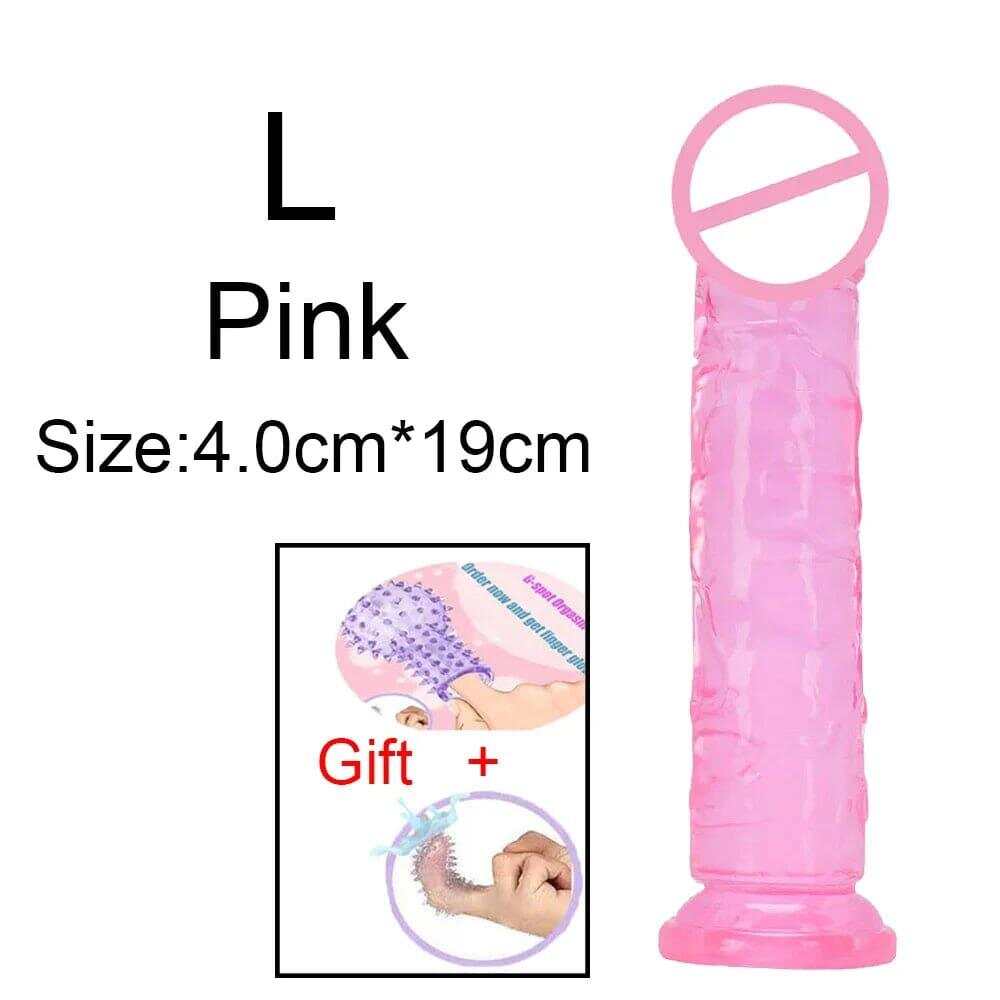 Transparent Jelly Dildo – Large Suction Cup Dildo in 5 Colors for Anal & Vaginal Play