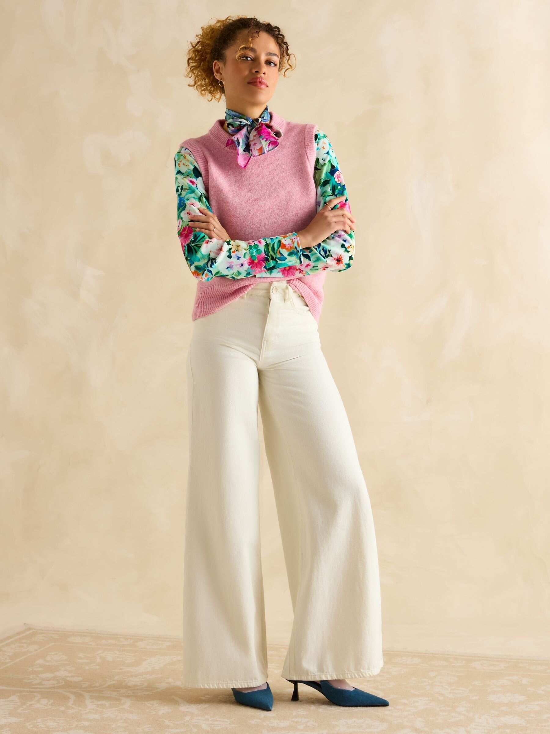 Harbour Multi Floral Boat Neck Printed Top
