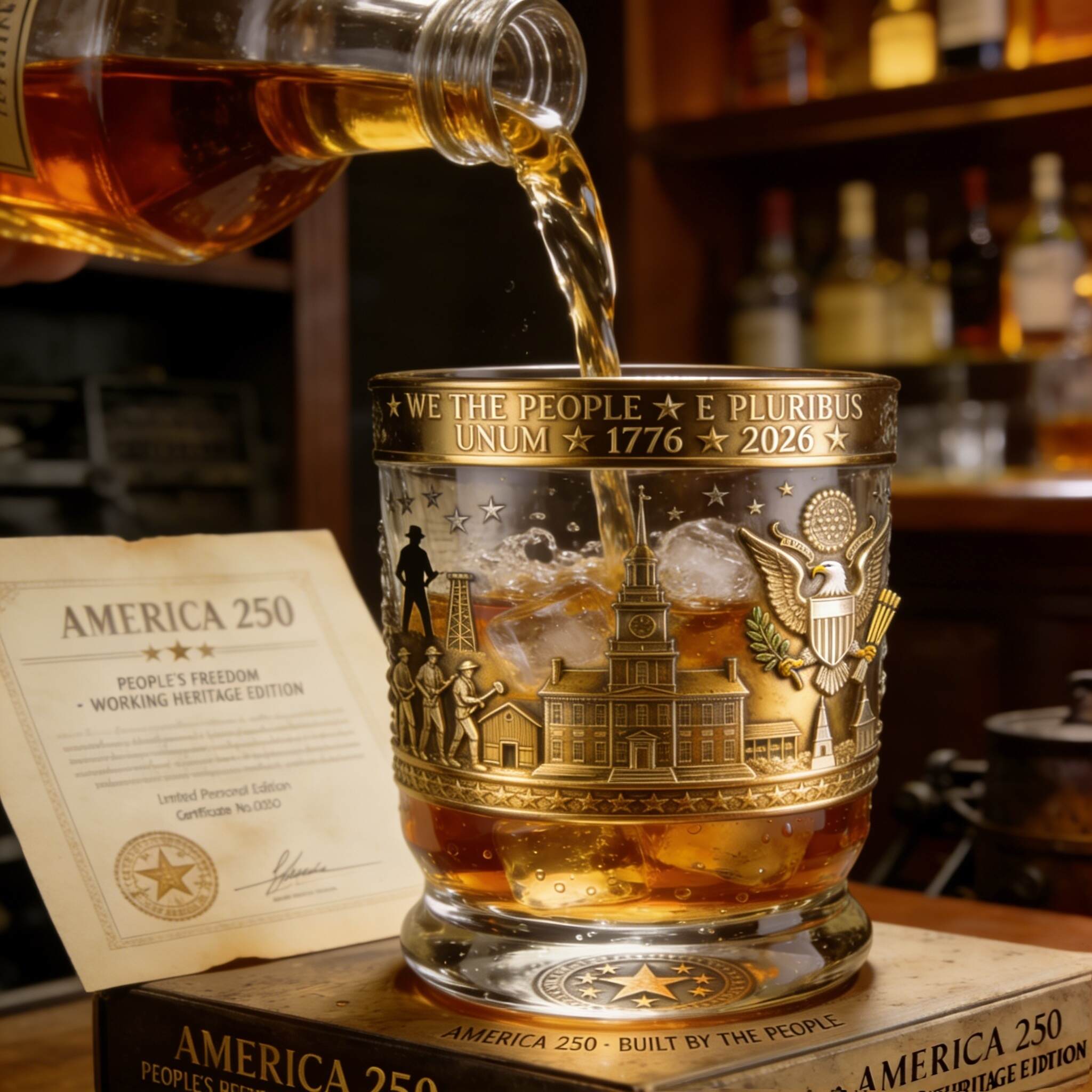 America 250 Whiskey Glass